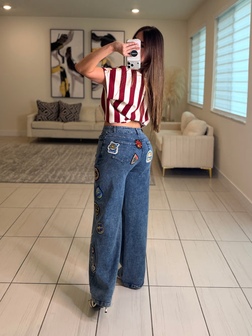 Stunning Patches Denim Pants