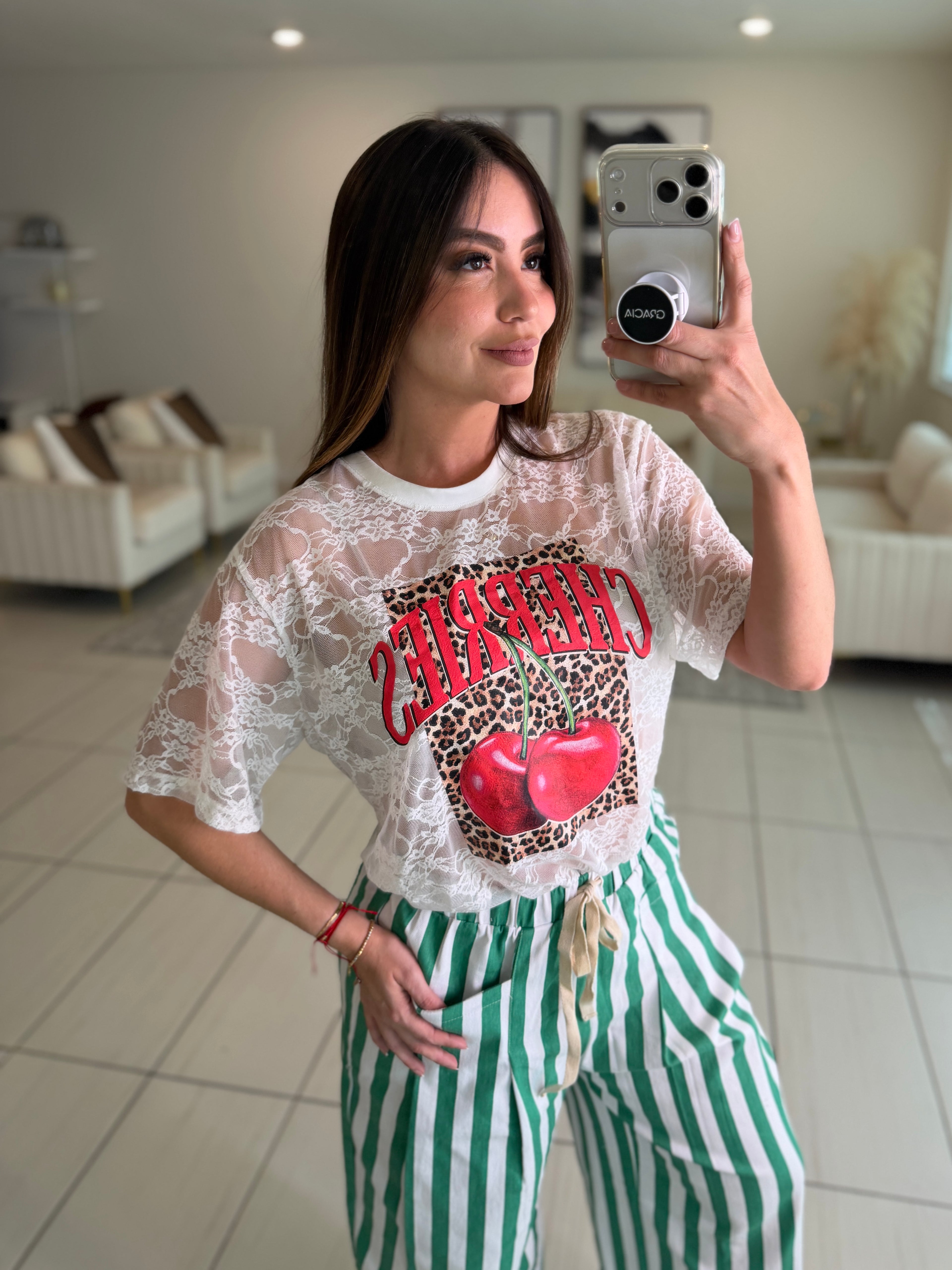 Cherries White Tshirt