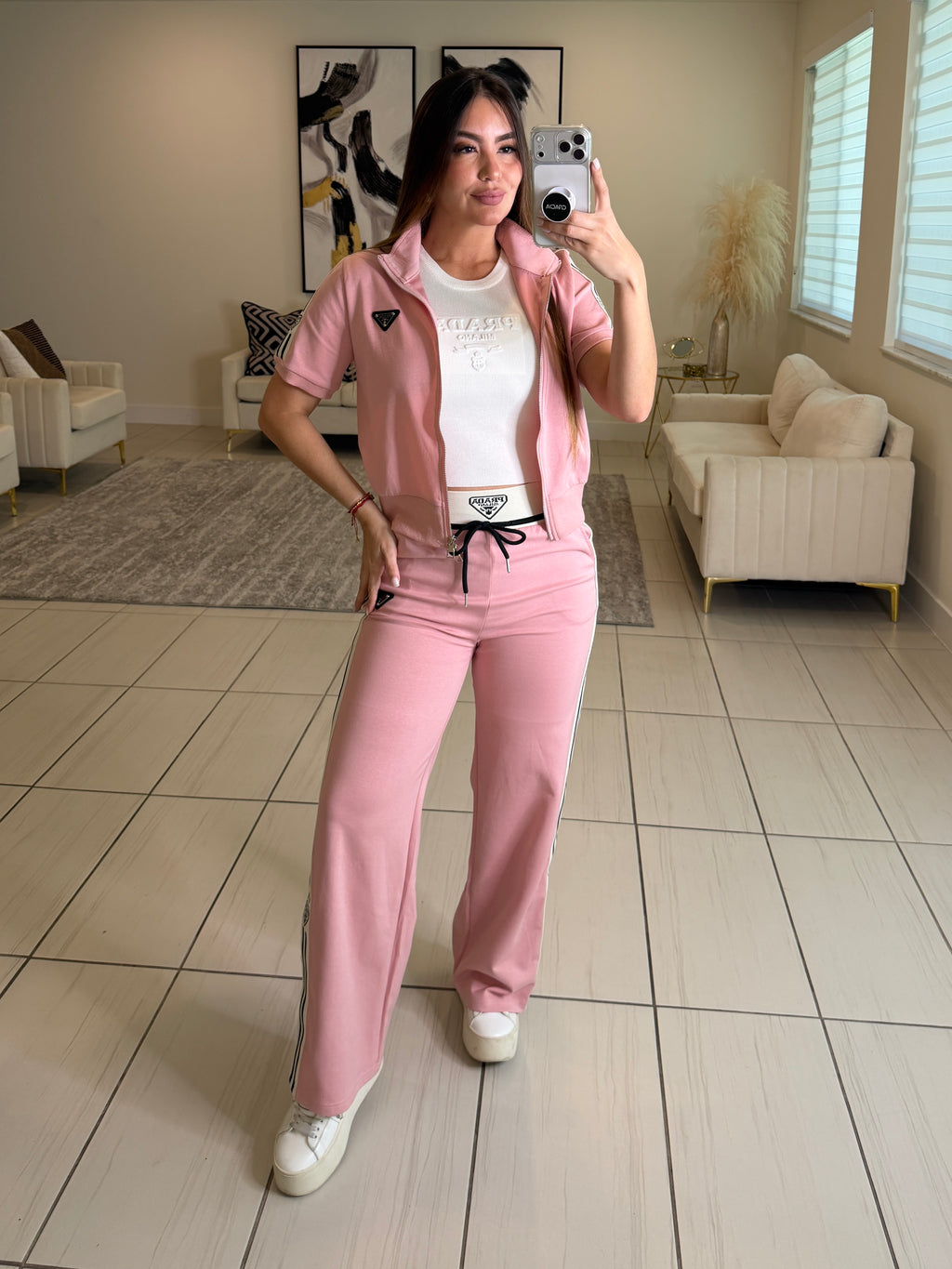 Iconic Structure Pink Pant Set