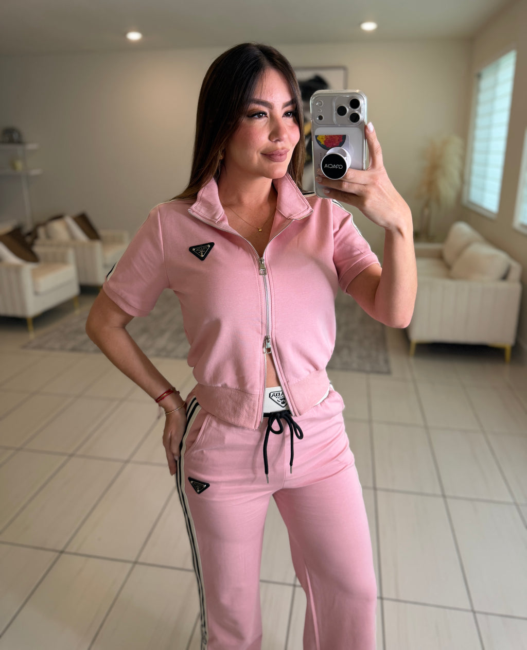 Iconic Structure Pink Pant Set