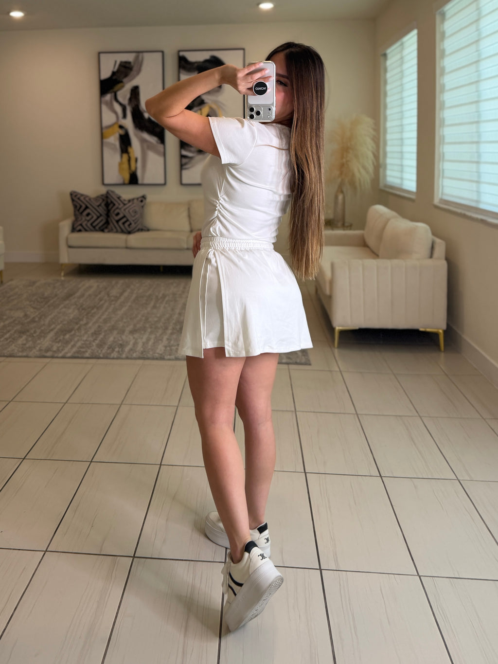 Iconic Tennis White Short Set