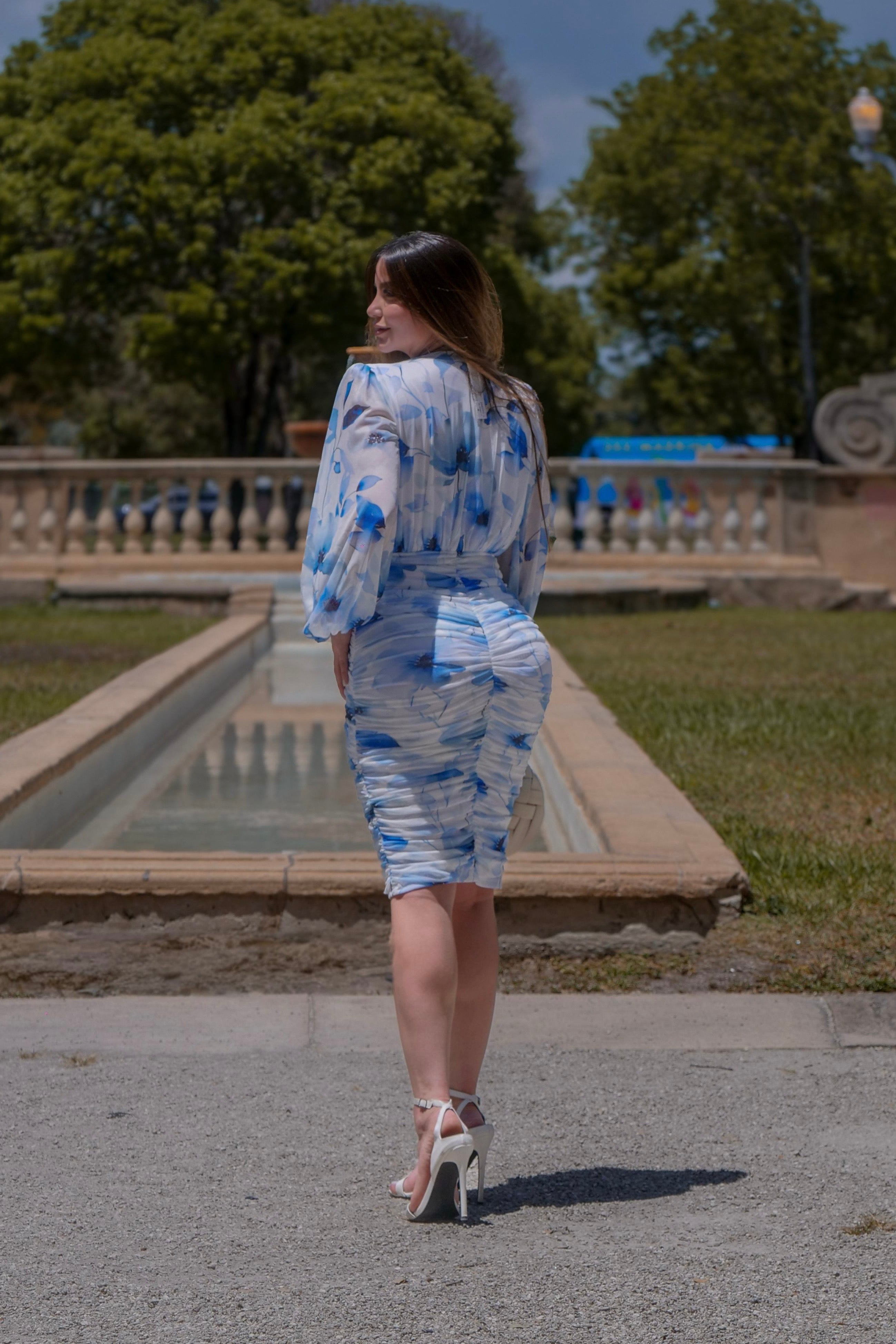 Poetic Floral Blue Dress