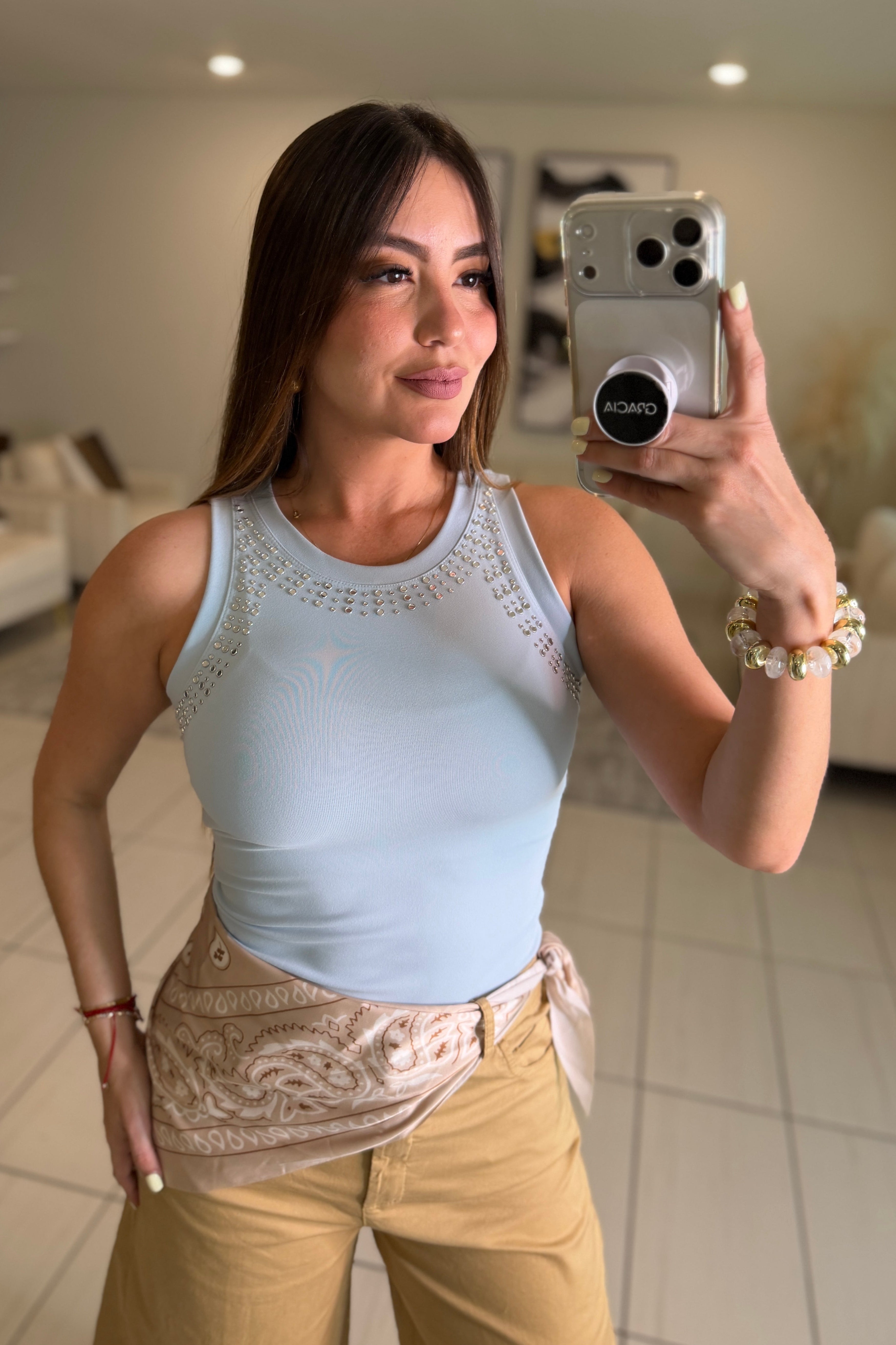 Charming Studd Blue Tank Top