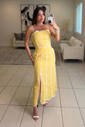 Delicate Clouds Yellow Skirt Set