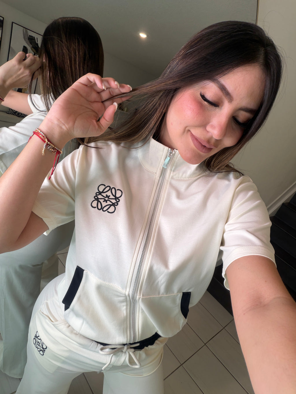 Iconic Muse White and Black Pant Set