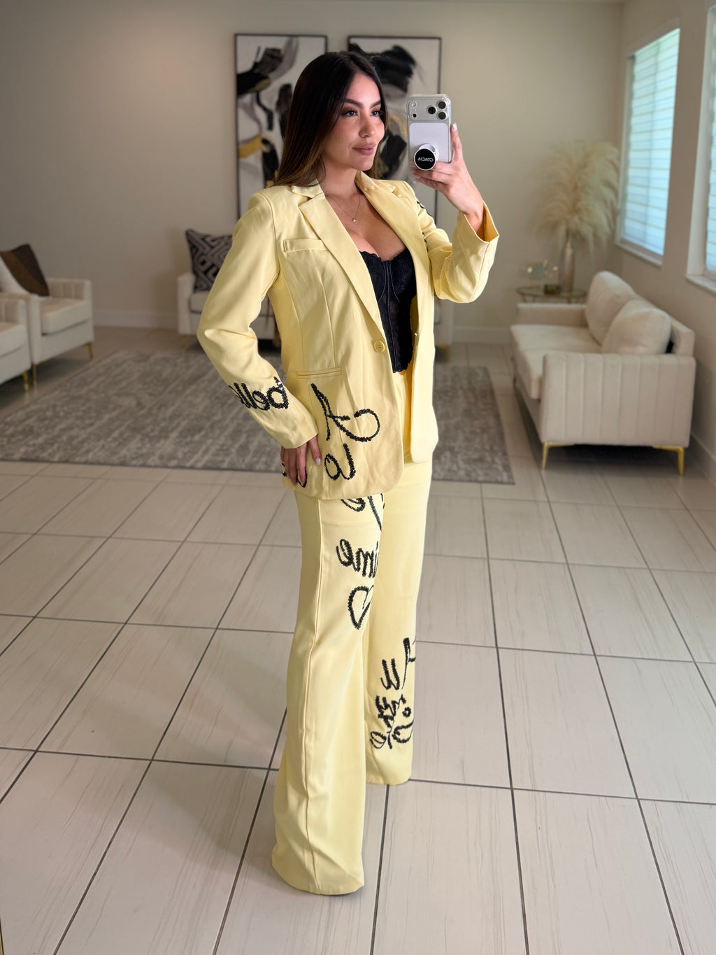 Tailored Yellow Pant Set