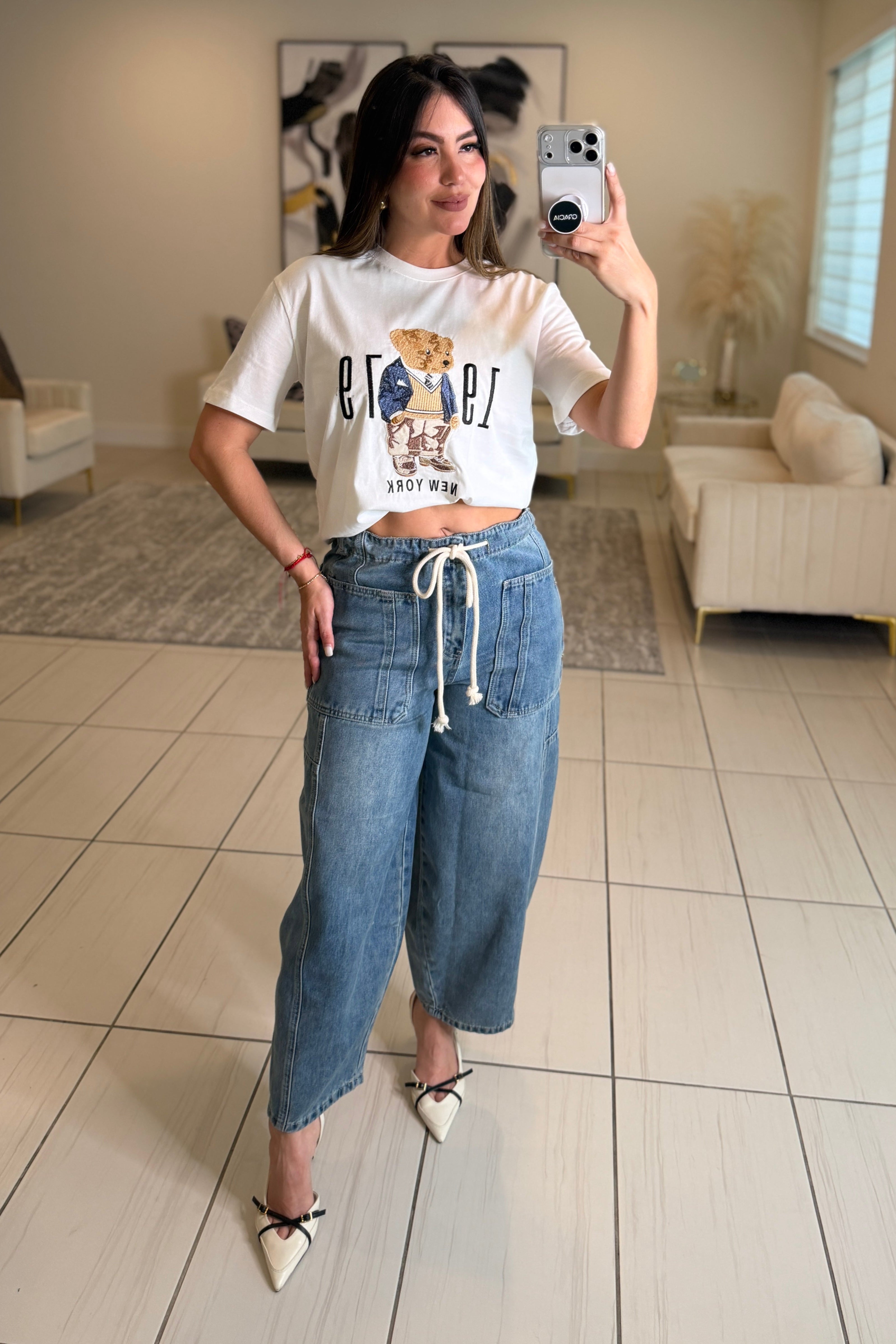 Utility Flow Barrel Denim Pants