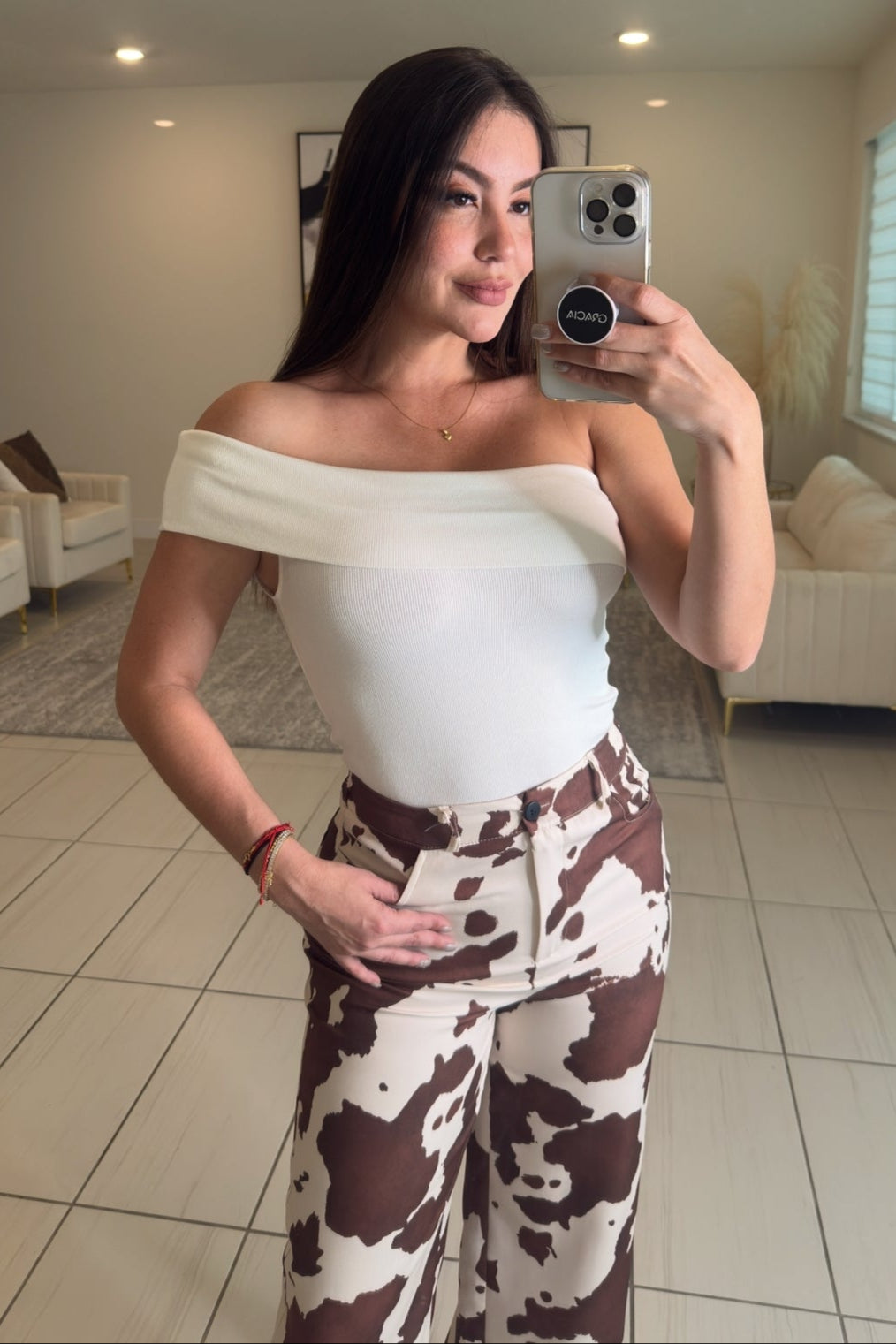 Chic Bandeau Neck White Top