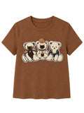 Fashionable Bears Brown Tshirt