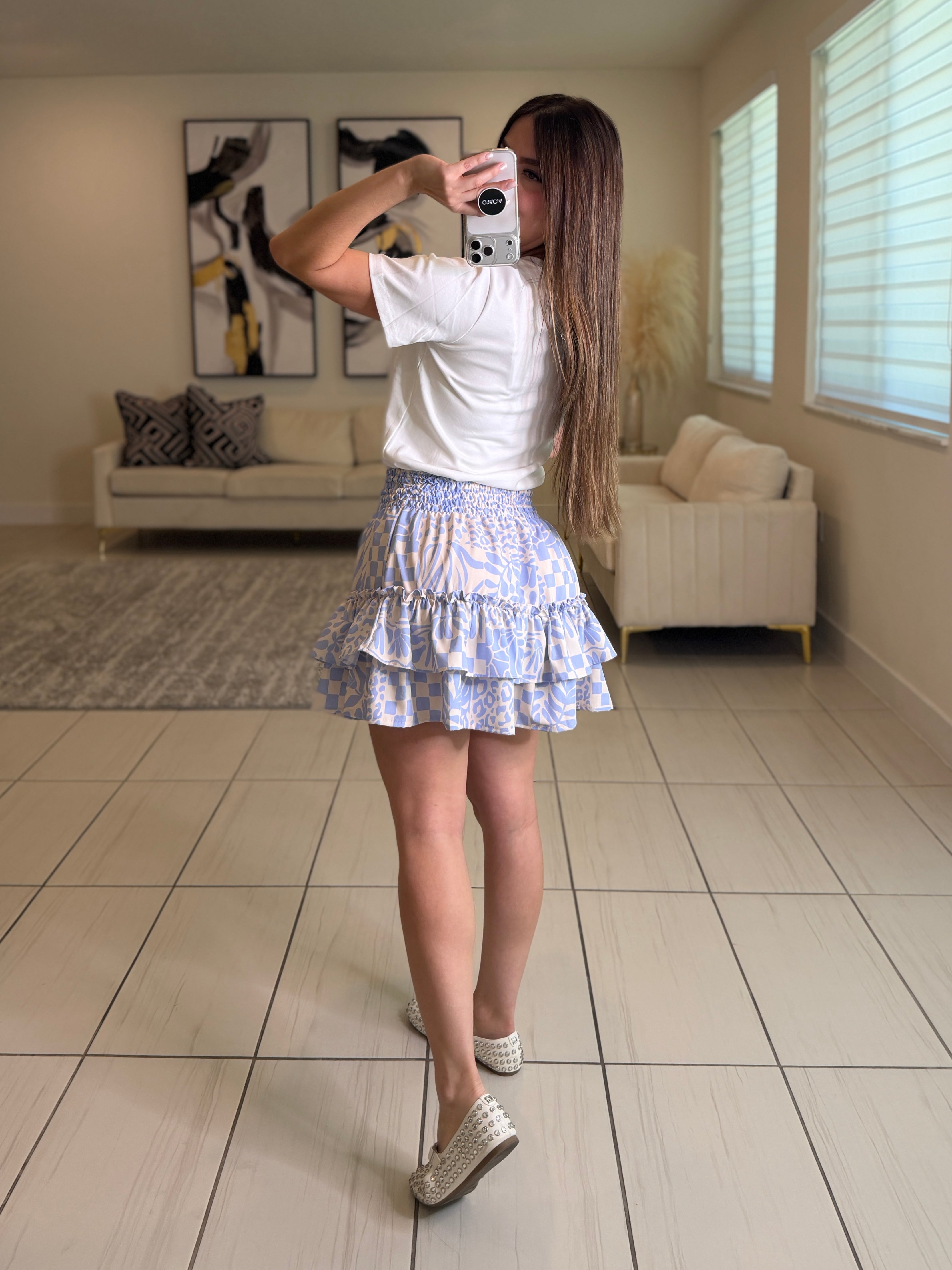Pretty Bloom Blue Skirt