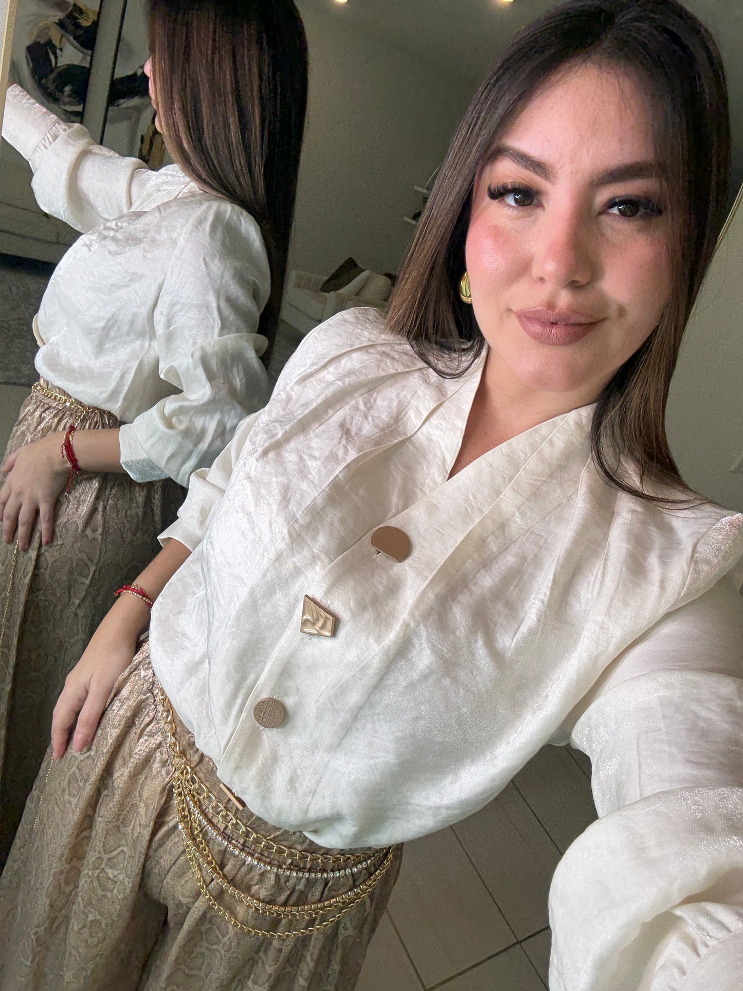 Sculpted Serenity Beige Top