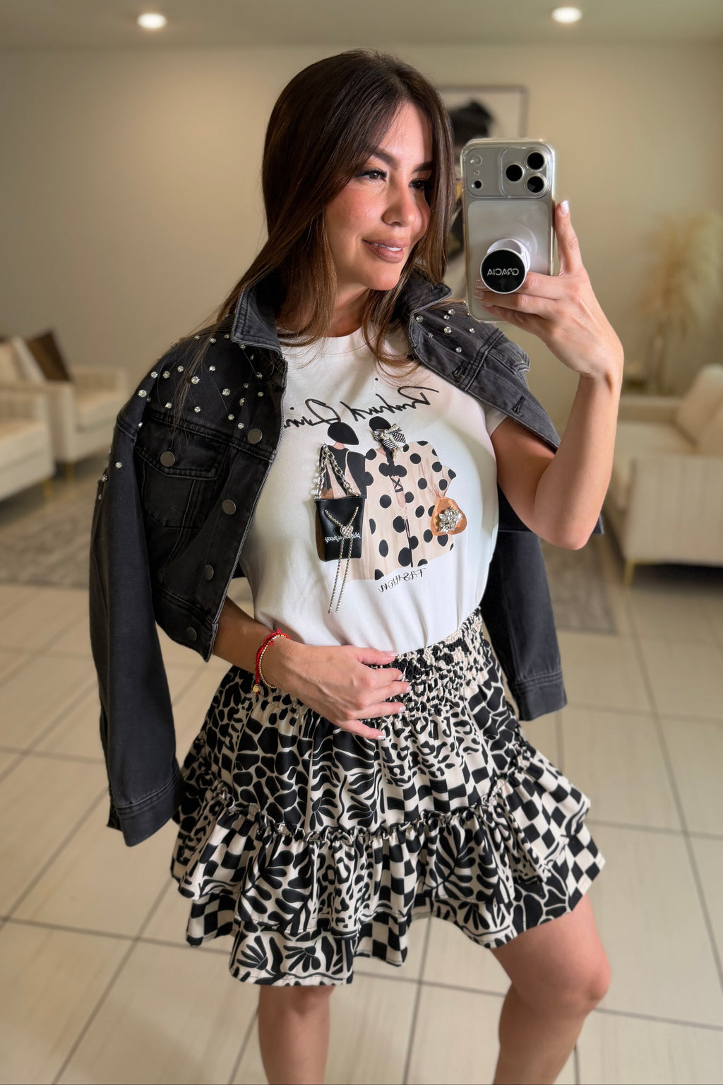 Polka Dots Fashionist White Tshirt