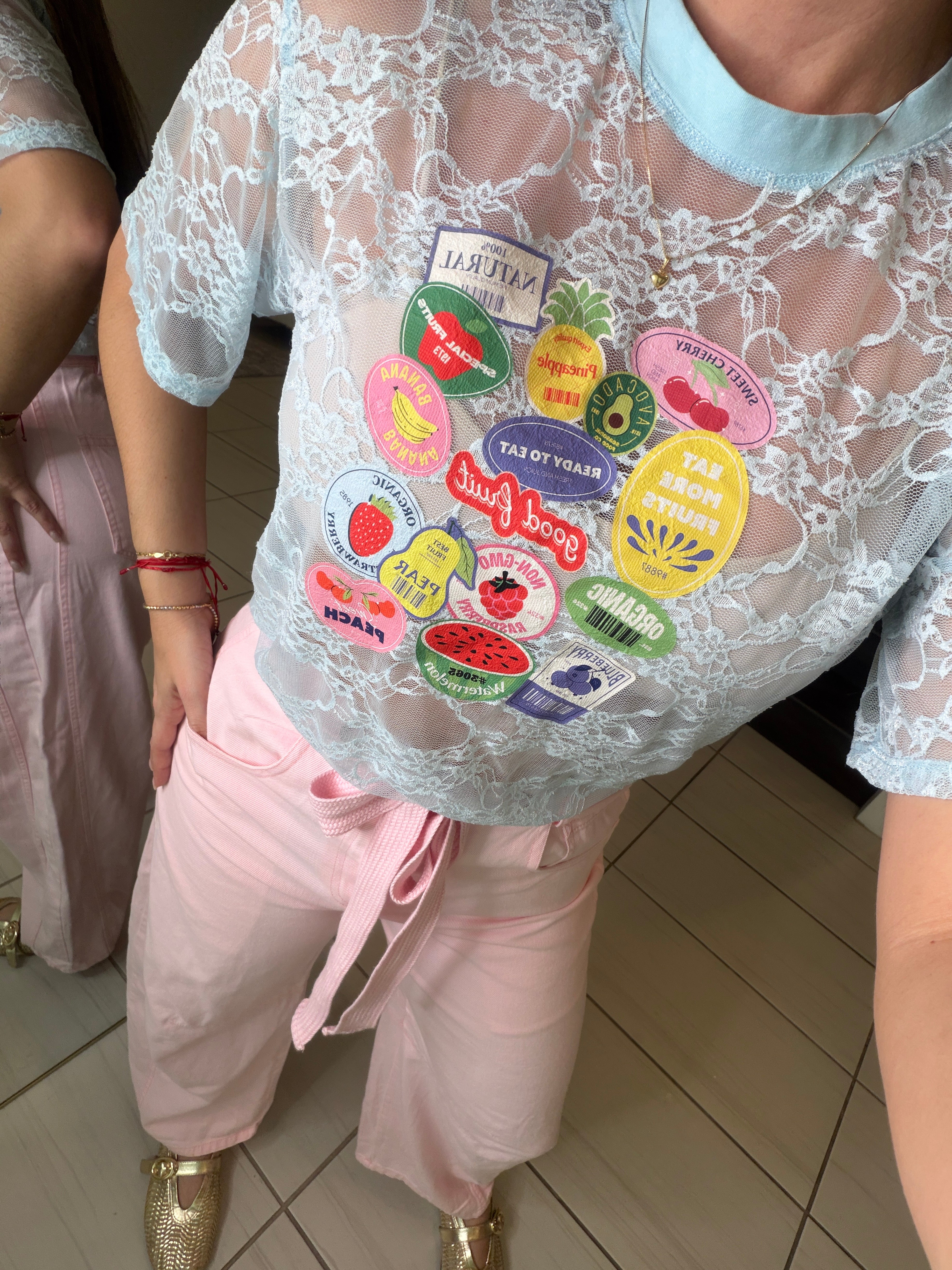 Barcode Lace Blu Tshirt