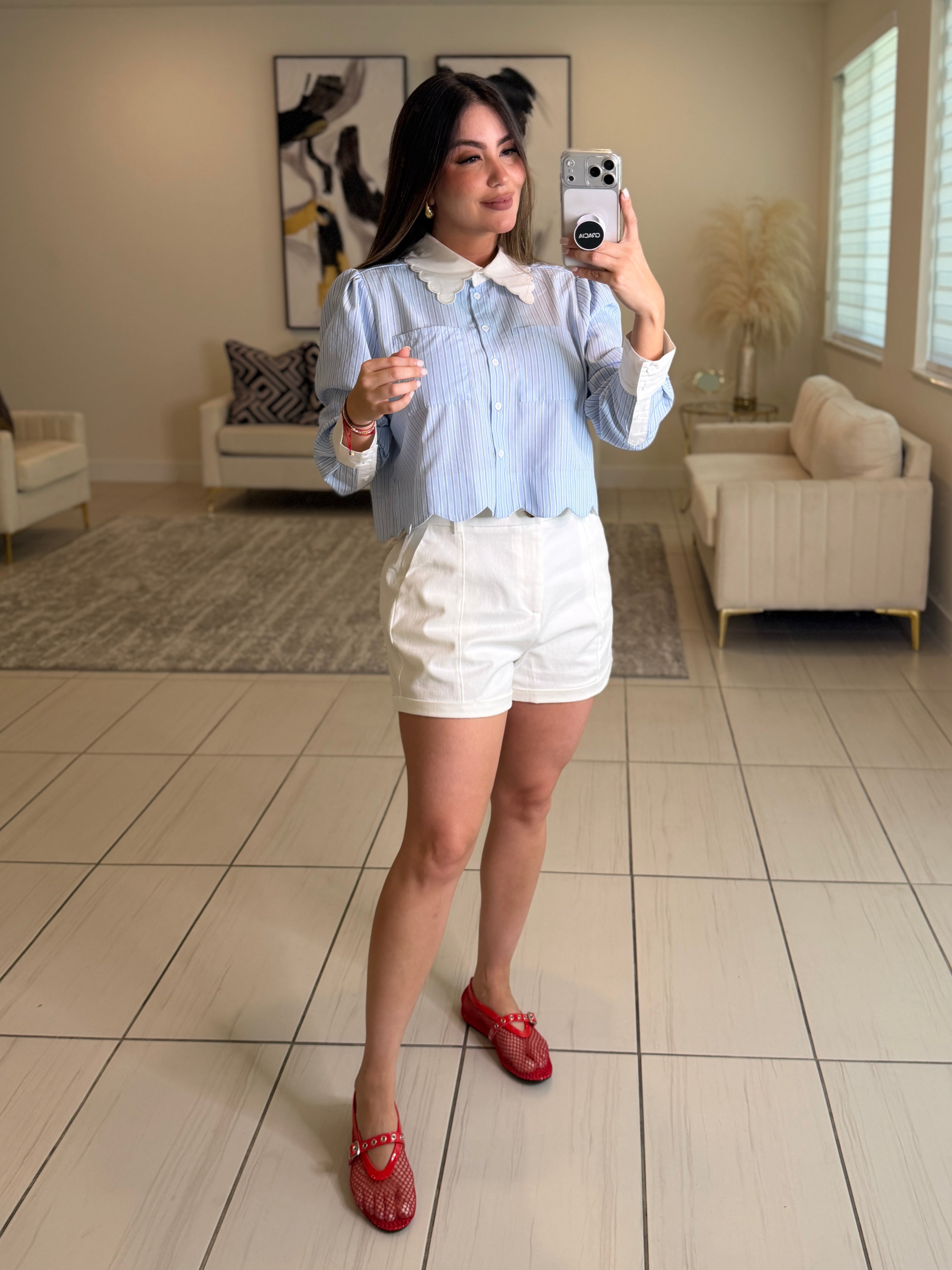 Angelic Stripes Blue Shirt