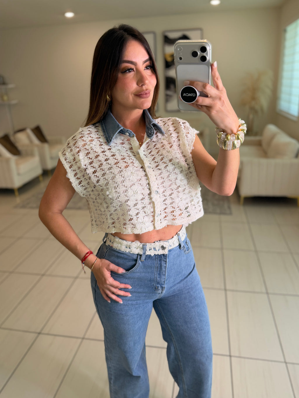 Radiant Prairie Denim Pant Set