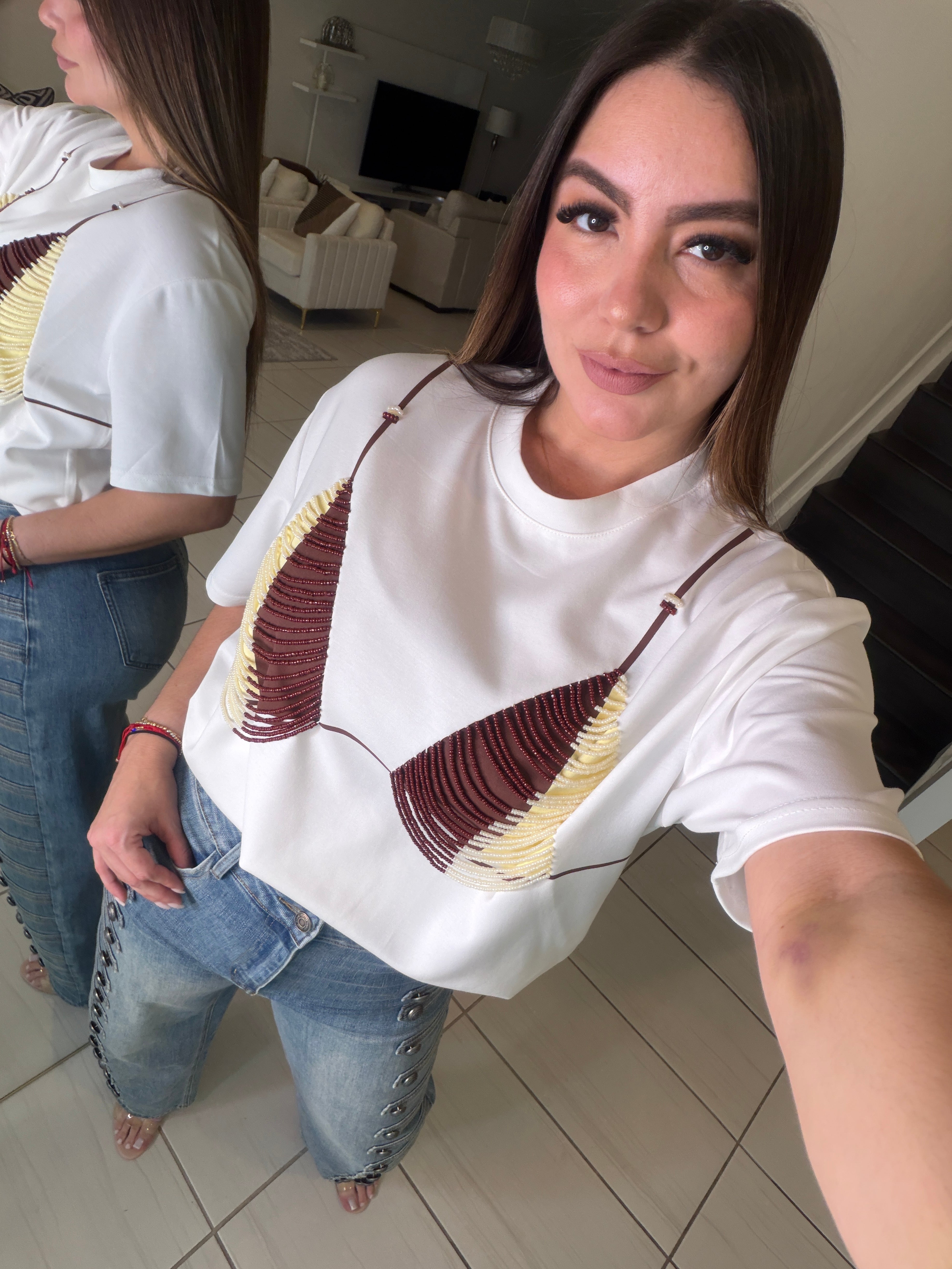 Embellished White Tshirt