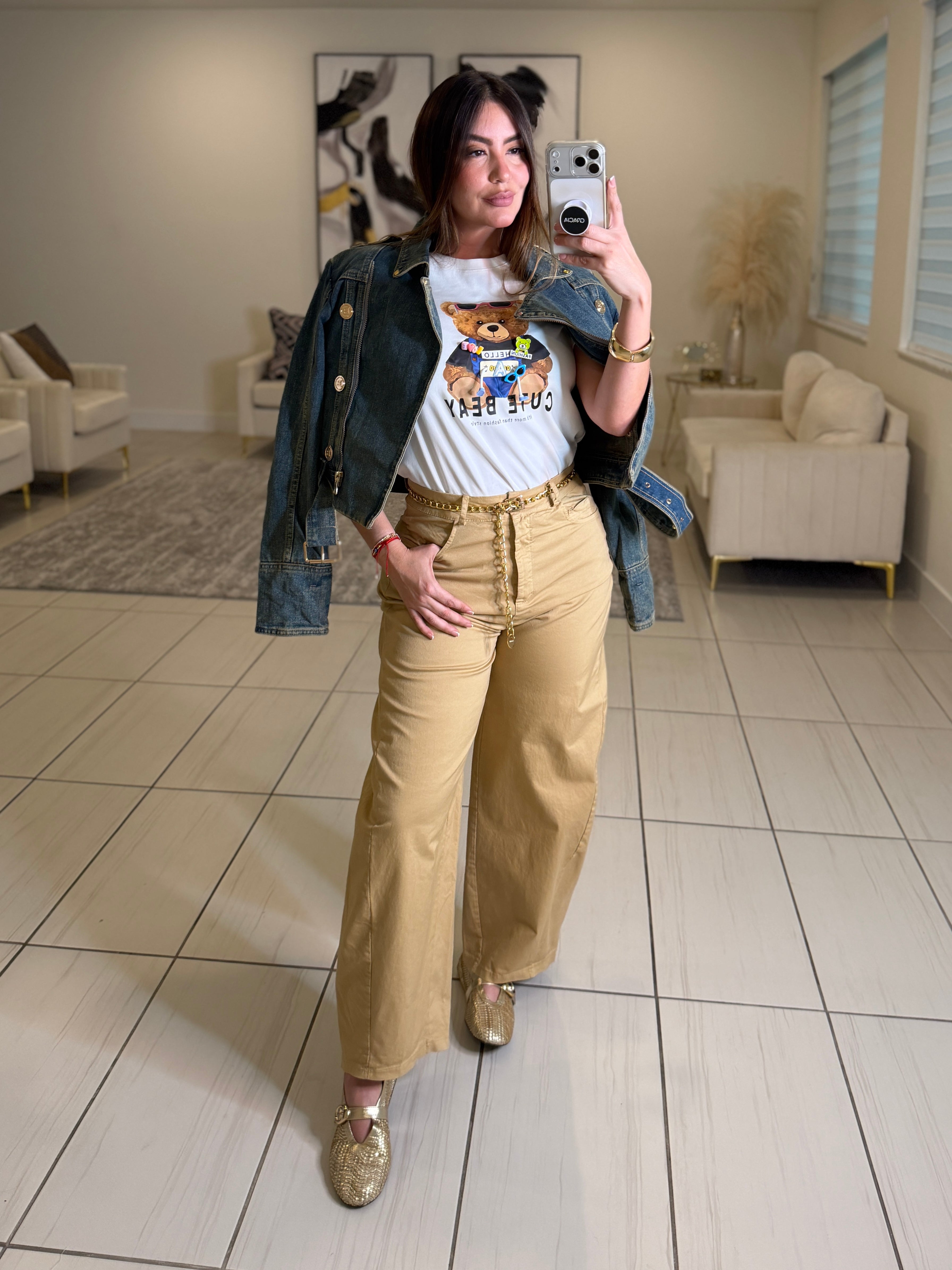Gravity Scarf Khaki Barrel Pants