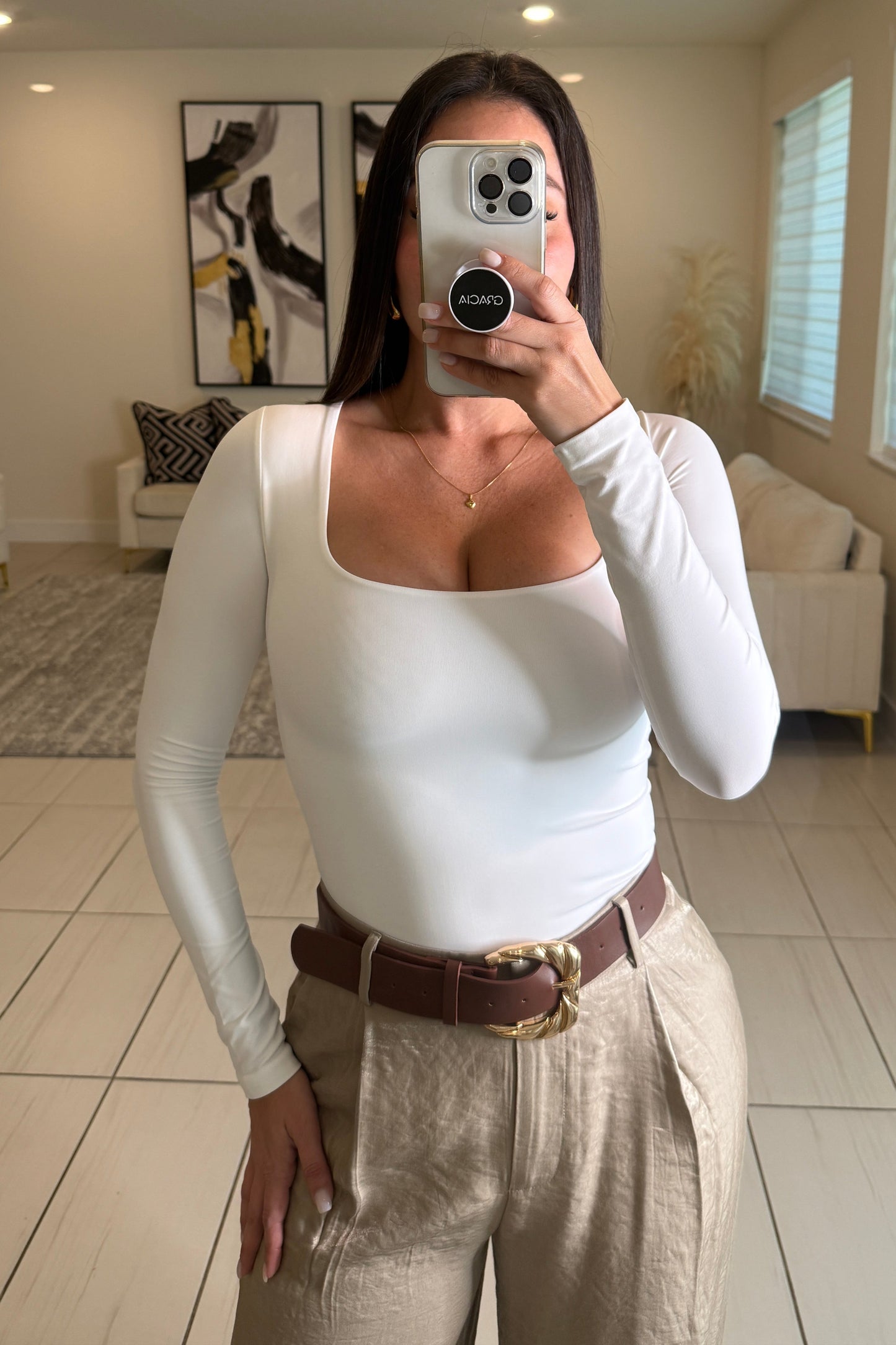 Crush Hour White Bodysuit