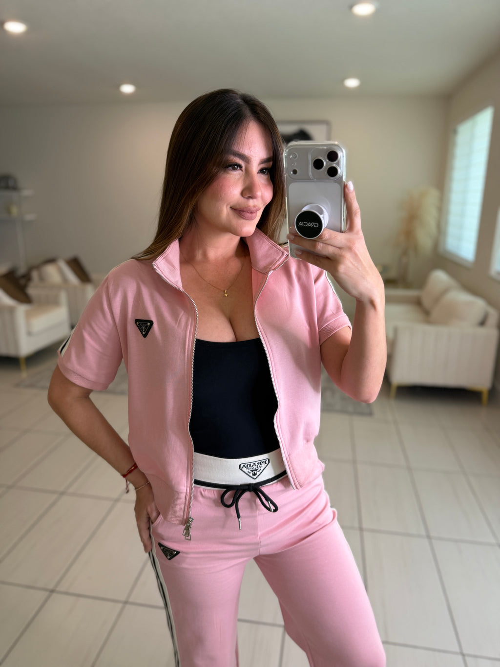 Iconic Structure Pink Pant Set