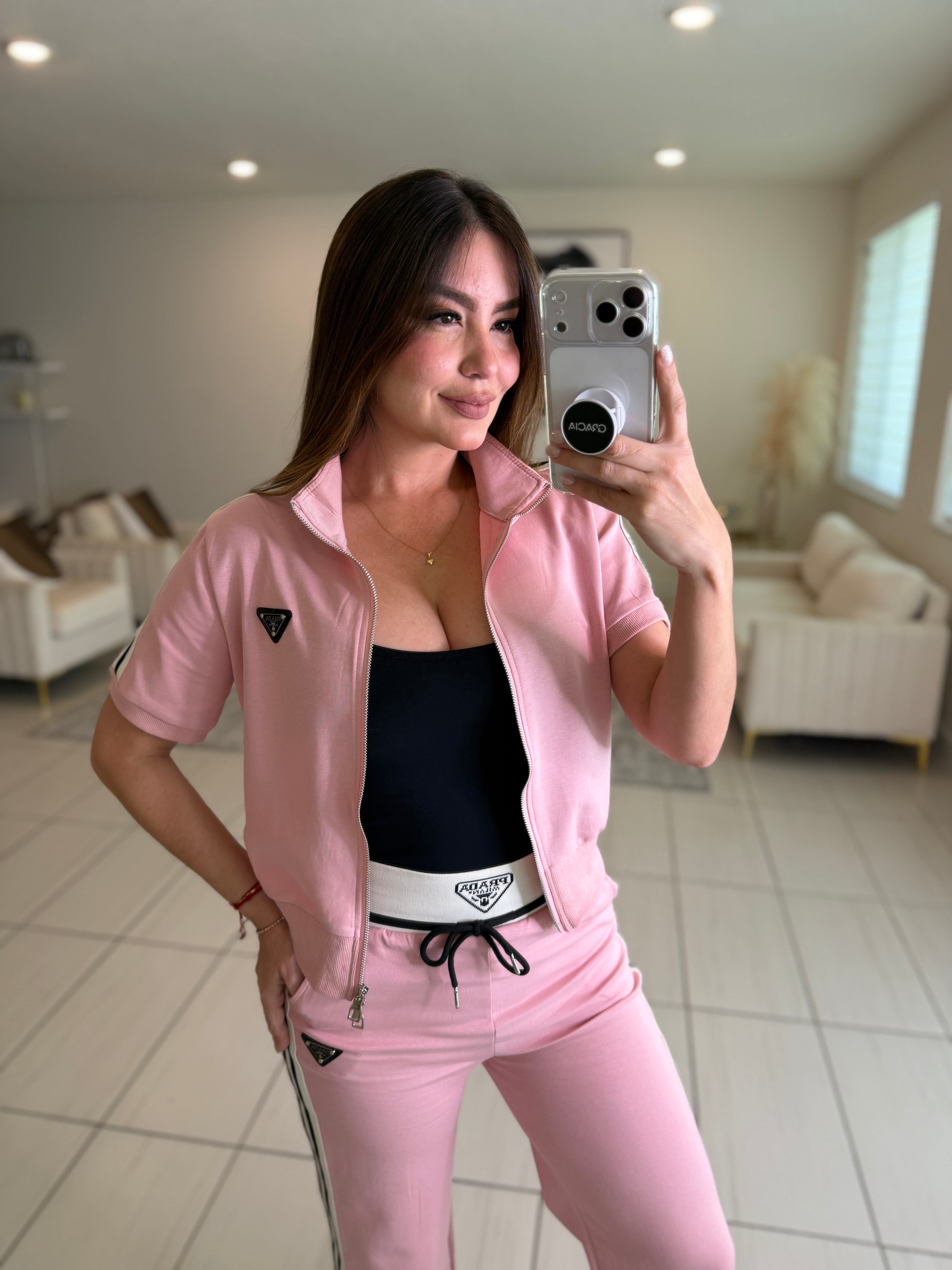 Iconic Structure Pink Pant Set