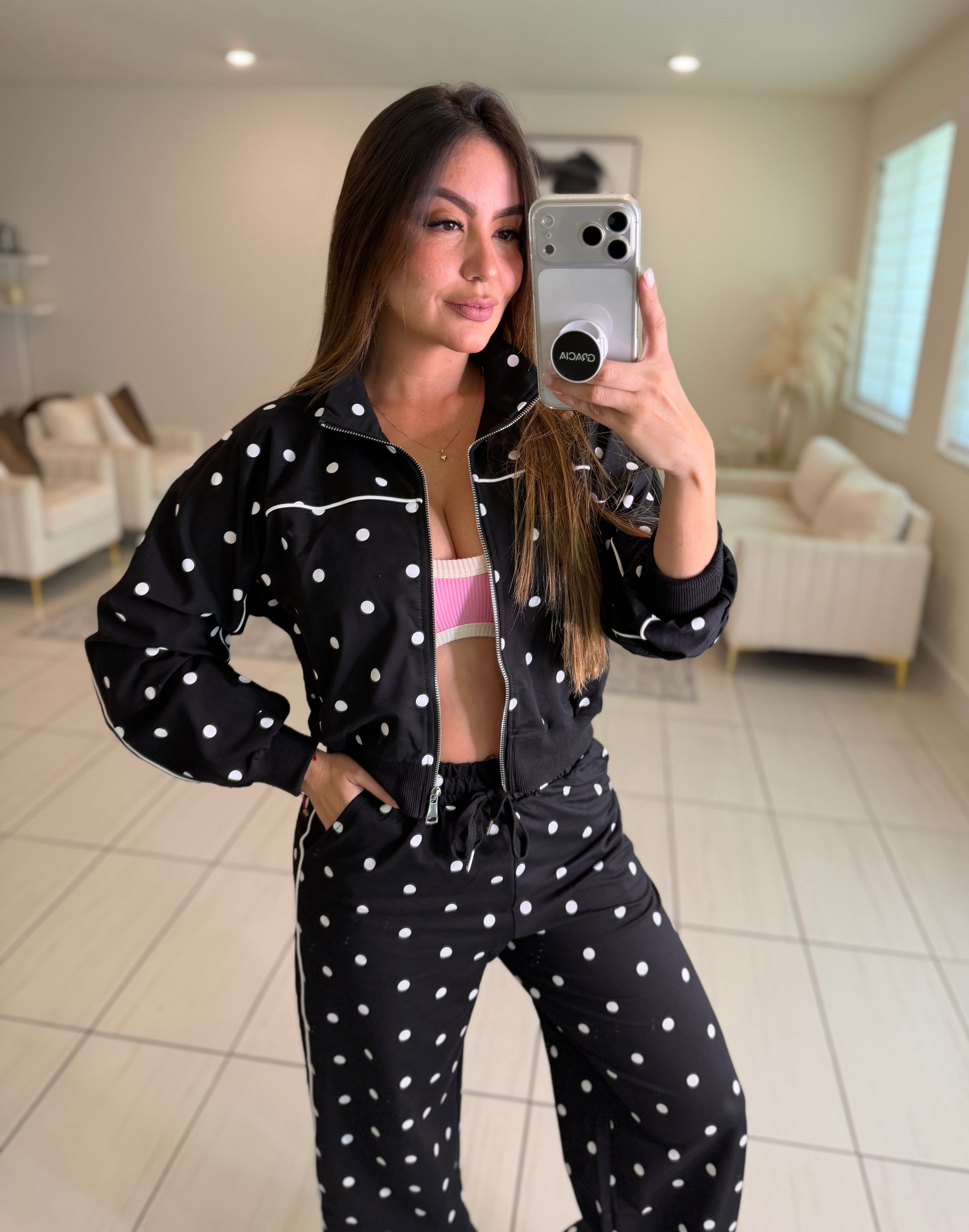 Divine Polka Dots Black Pant Set