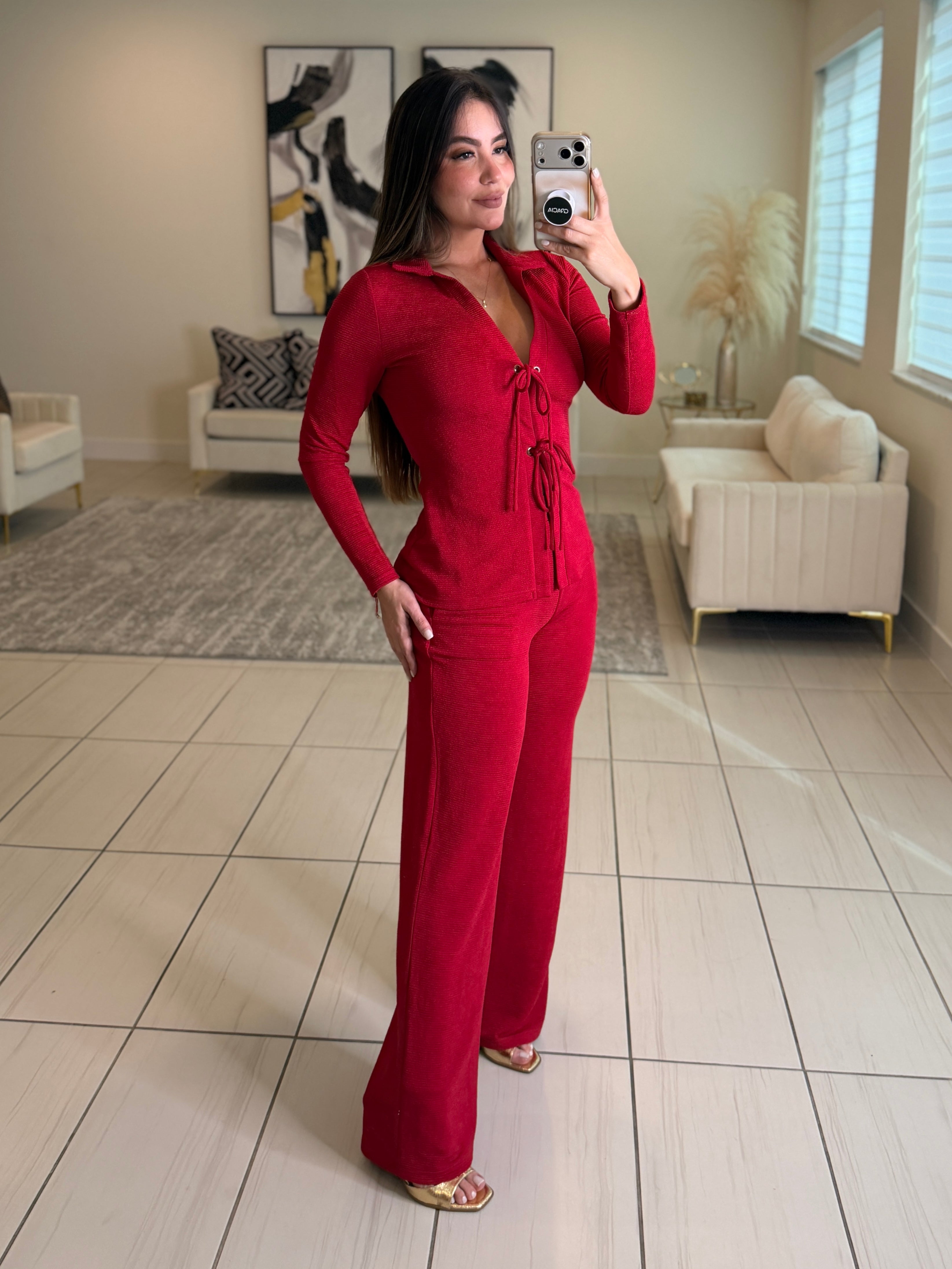 Scarlet Obsession Red Pants Set