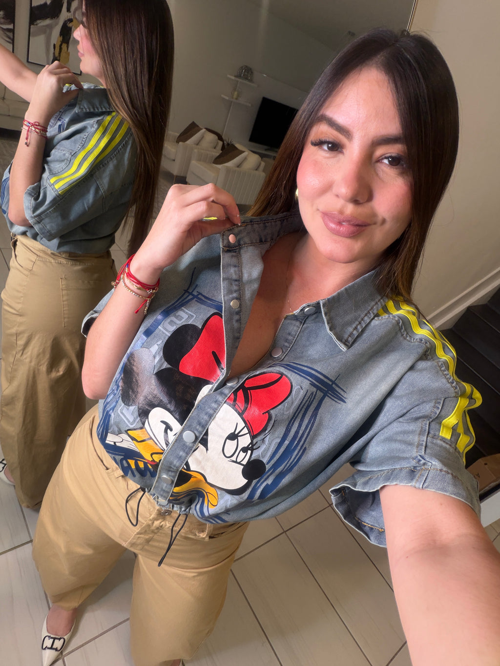 Cartoon Chic Denim Jacket