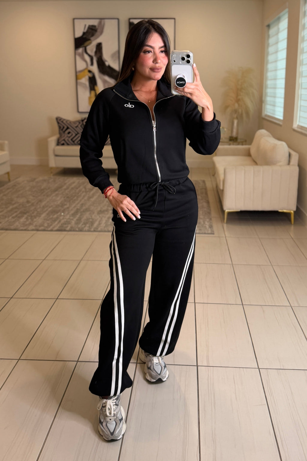 Stripes Halo Black Pant Set