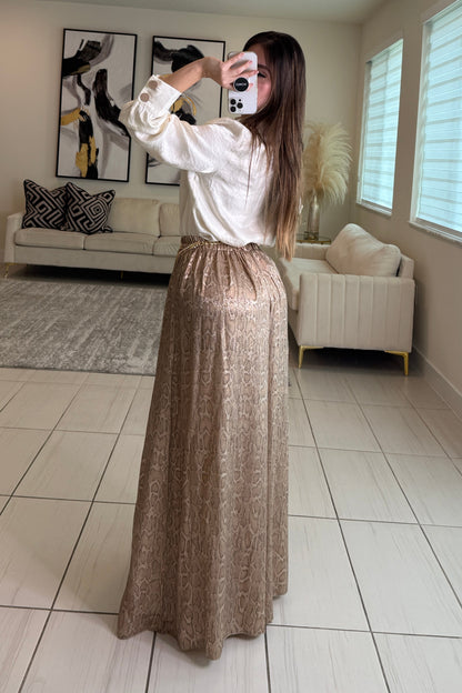 Savage Touch Beige Palazzo Pants