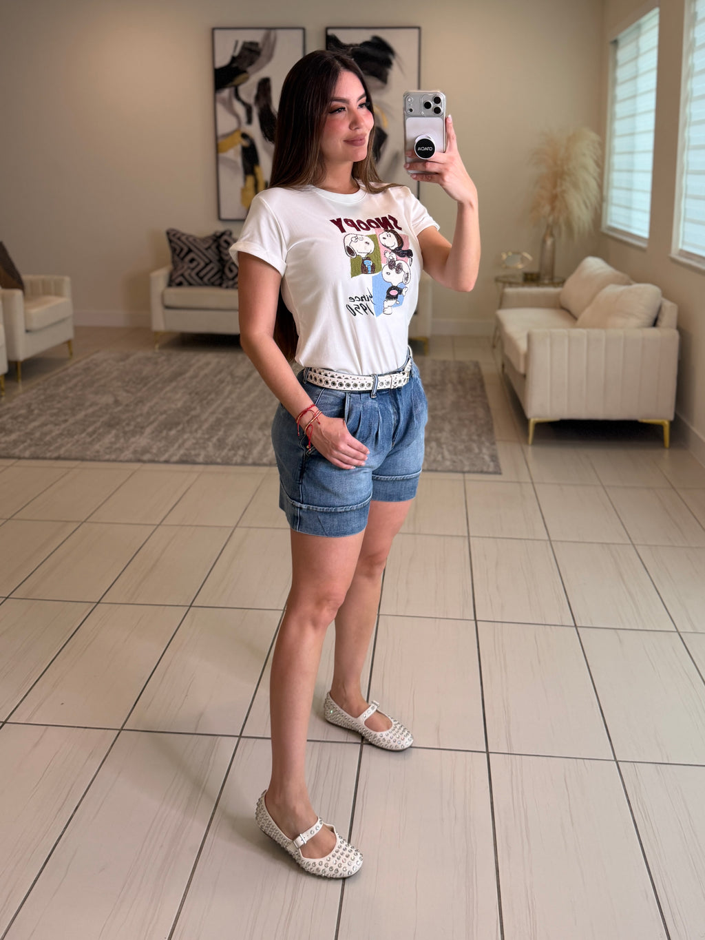 Flare Denim Short