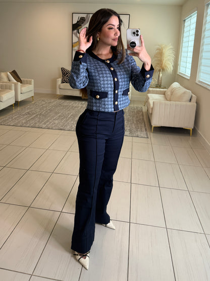 Executive Drama Blue Pant Set