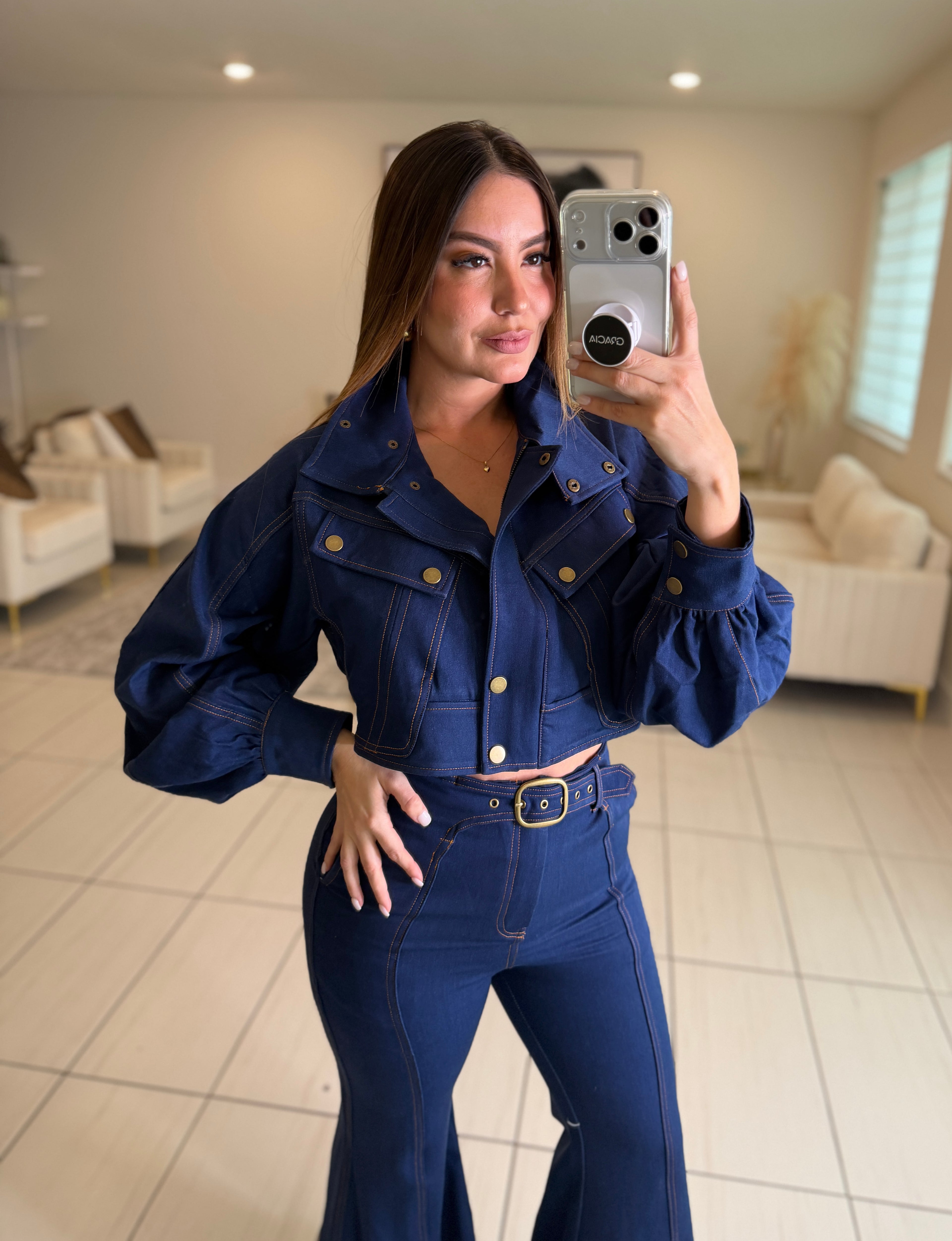 Luna Denim Utility Pant Set
