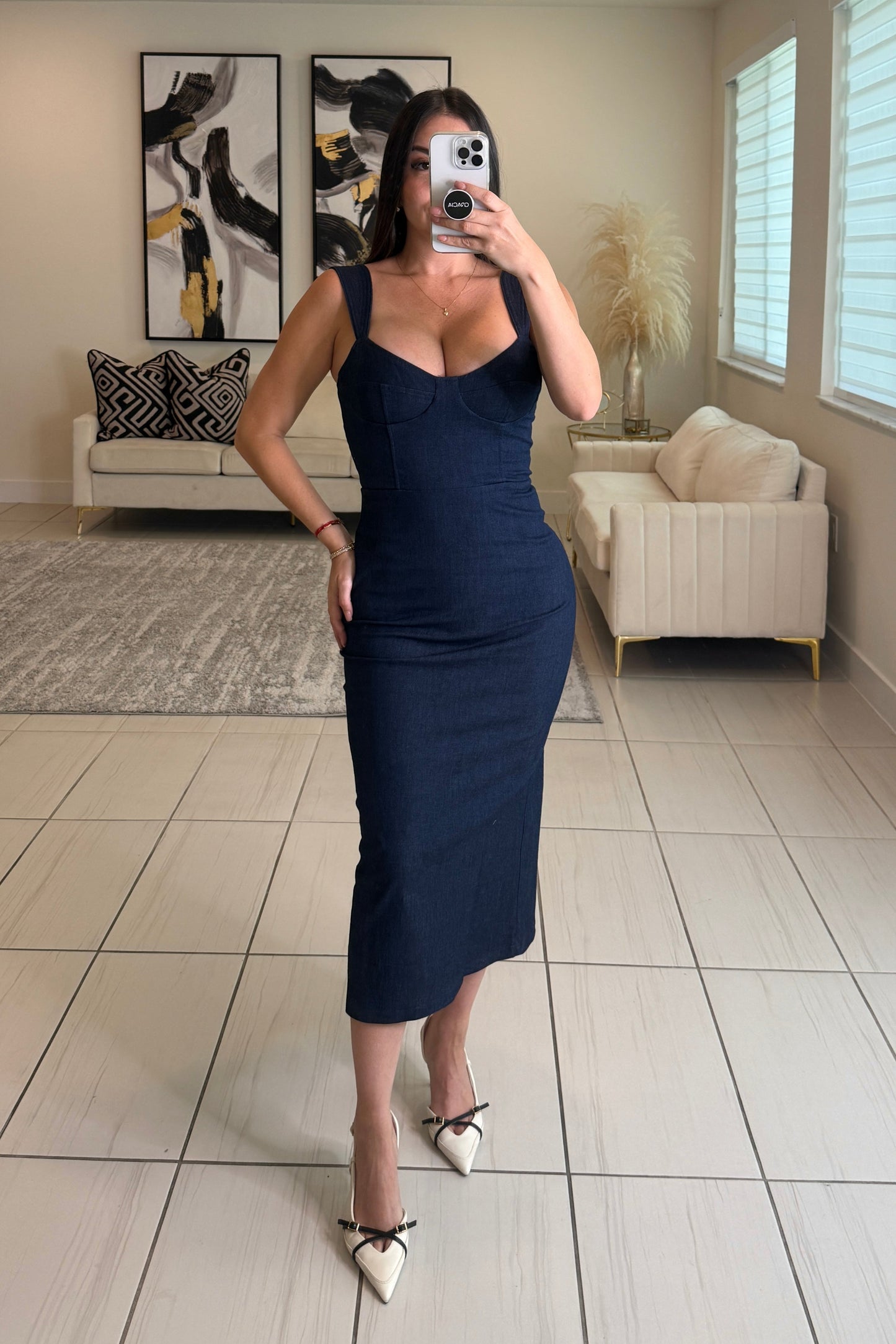 Monaco Denim Midi Dress