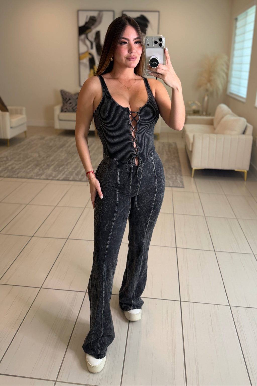 Illusionist Washed Black Jumpsuit