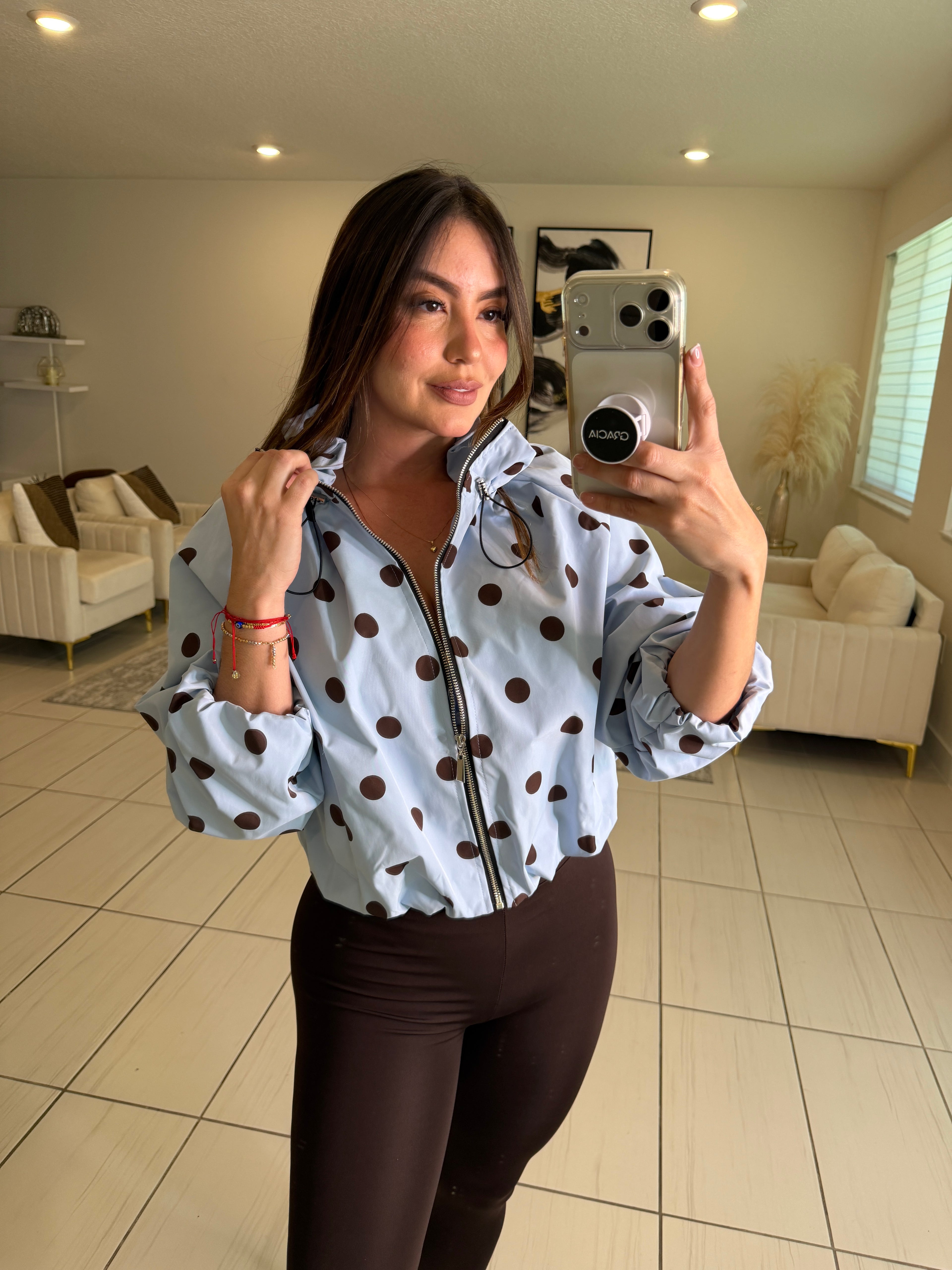 Polka Muse Blue Bomber Jacket