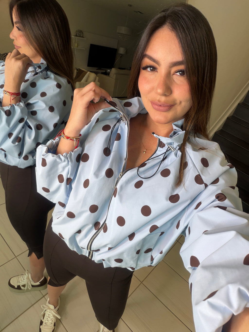 Polka Muse Blue Bomber Jacket
