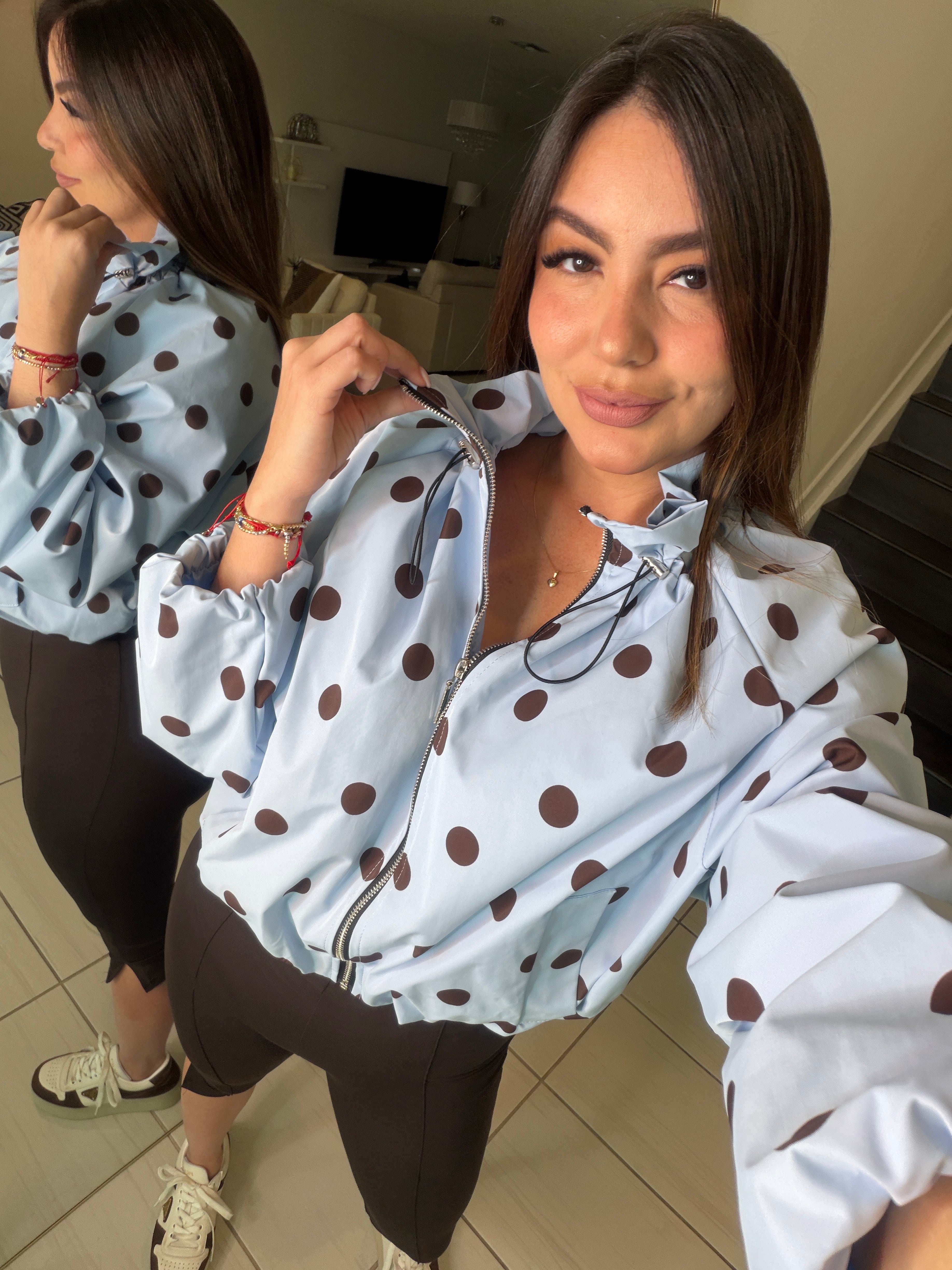 Polka Muse Blue Bomber Jacket