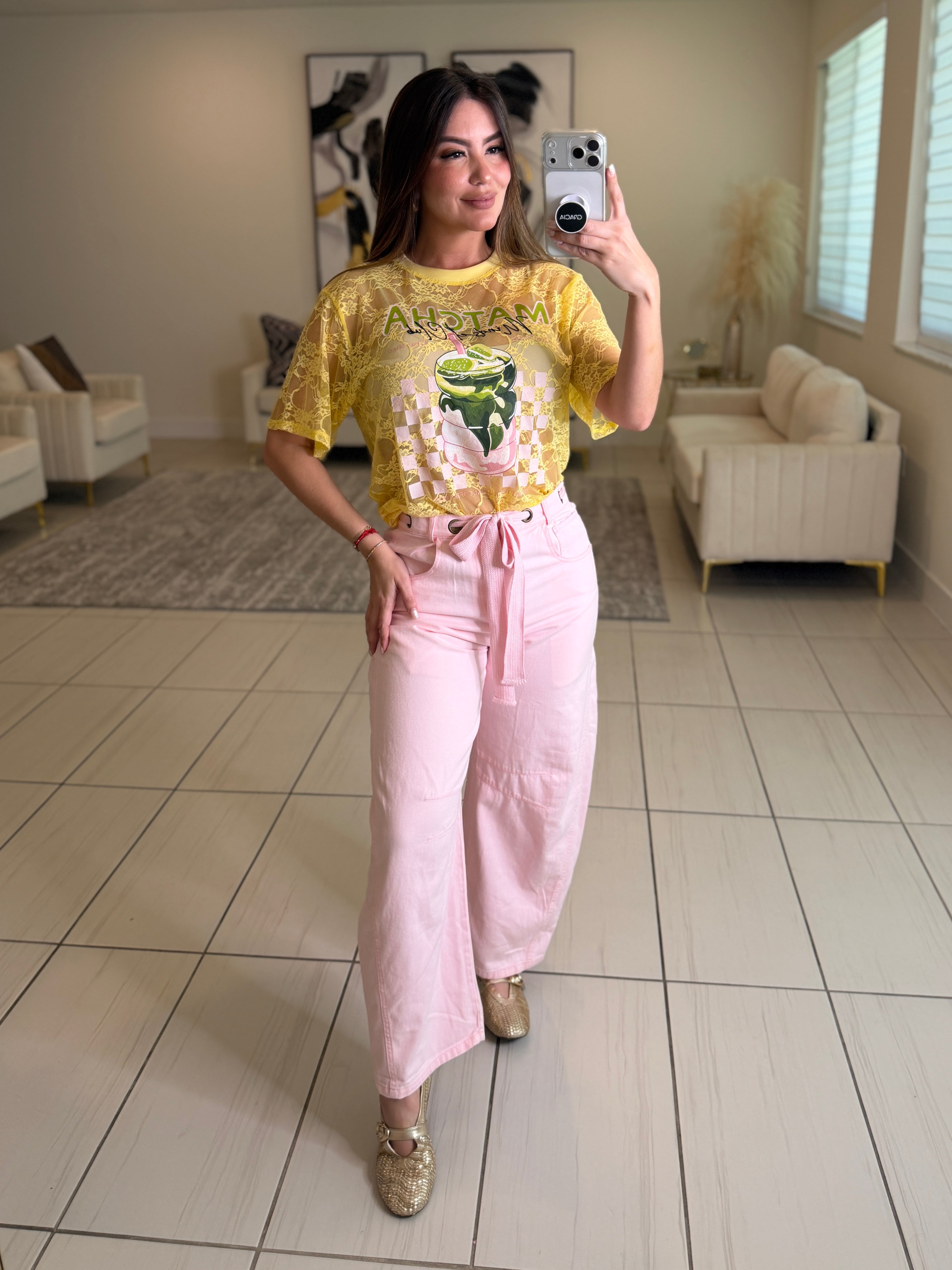 Graceful Muse Pink Barrel Pants