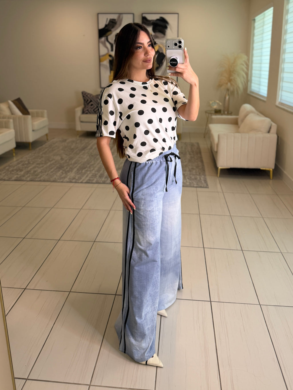 Divine Black Dots in White Tshirt