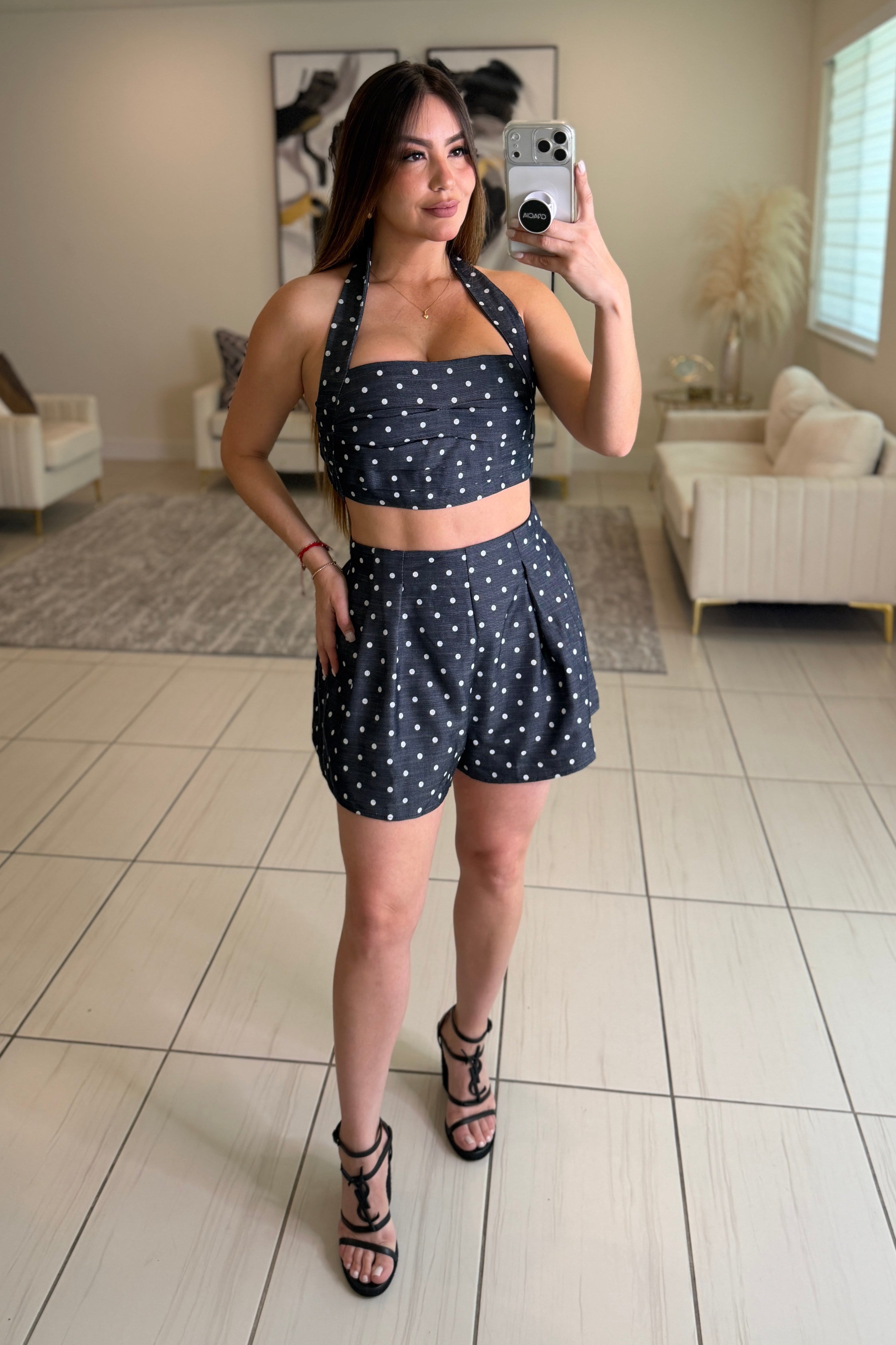 Art Attitude Polka Dot Shorts Set