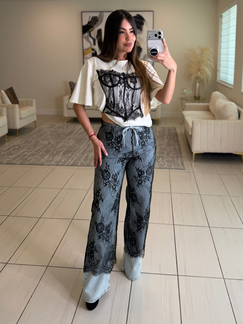 Luxe Lace Corset White Top