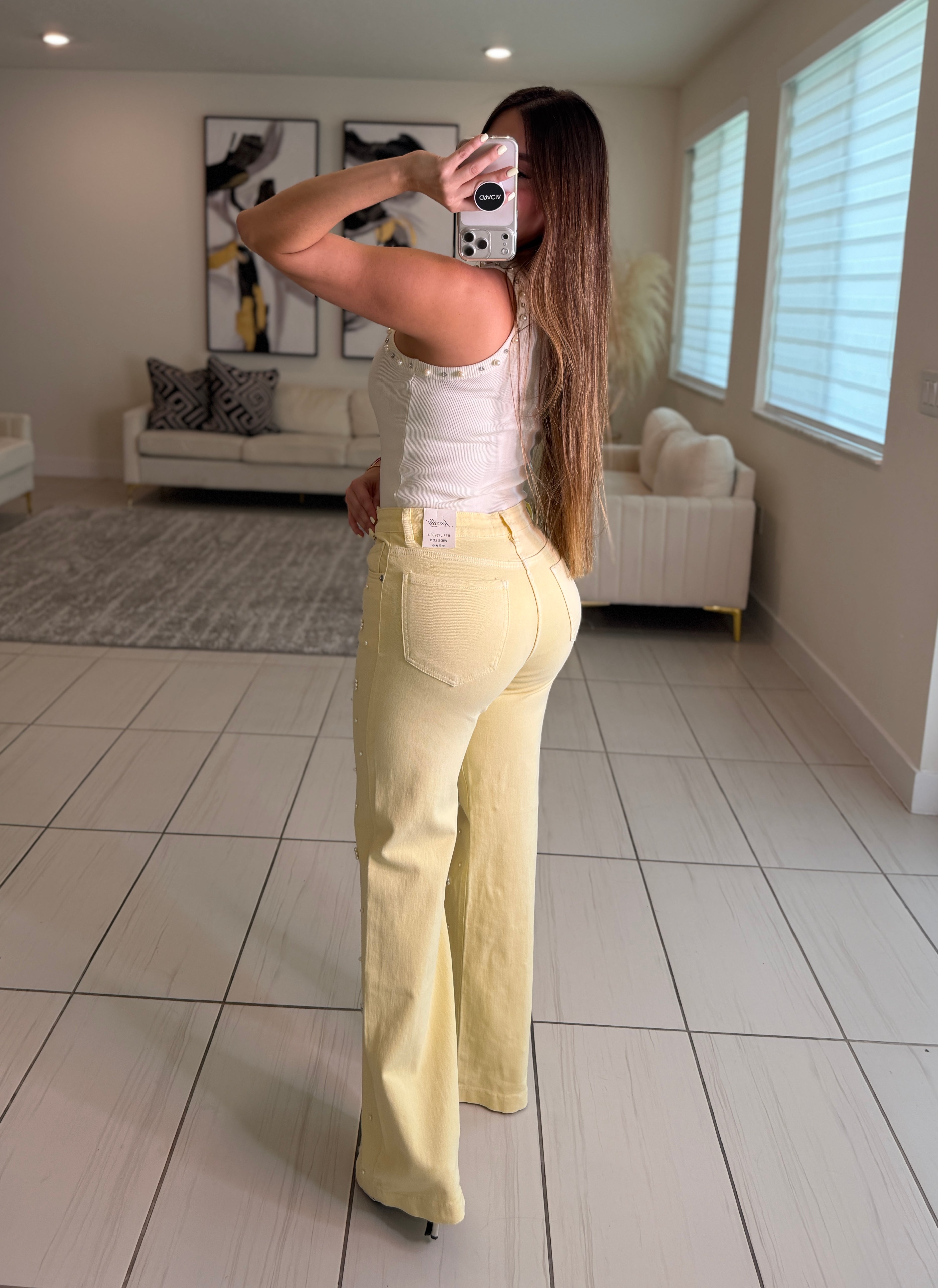 Prestige Pearls Beige Tank Top