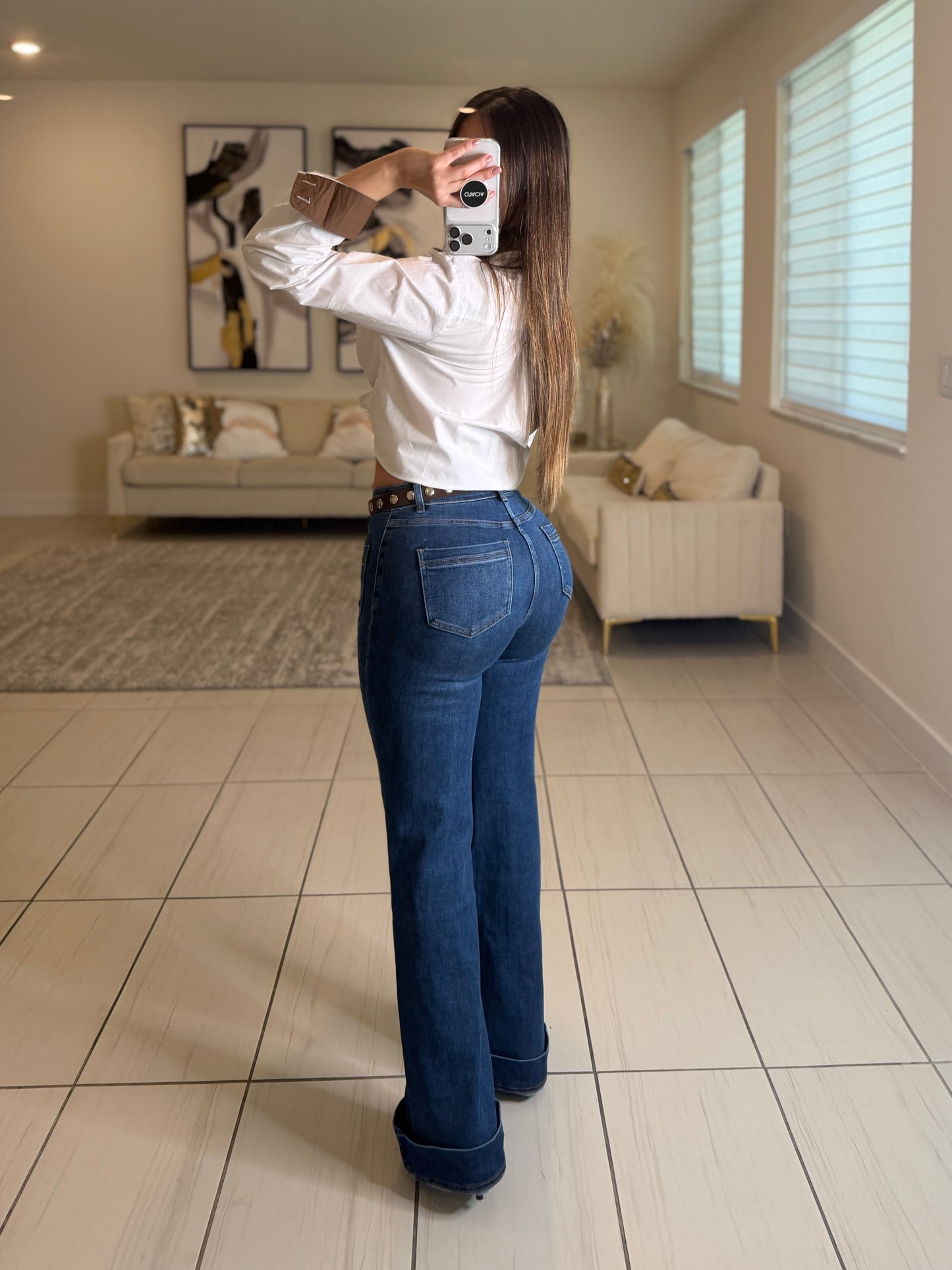 Modern Structure Denim Pants