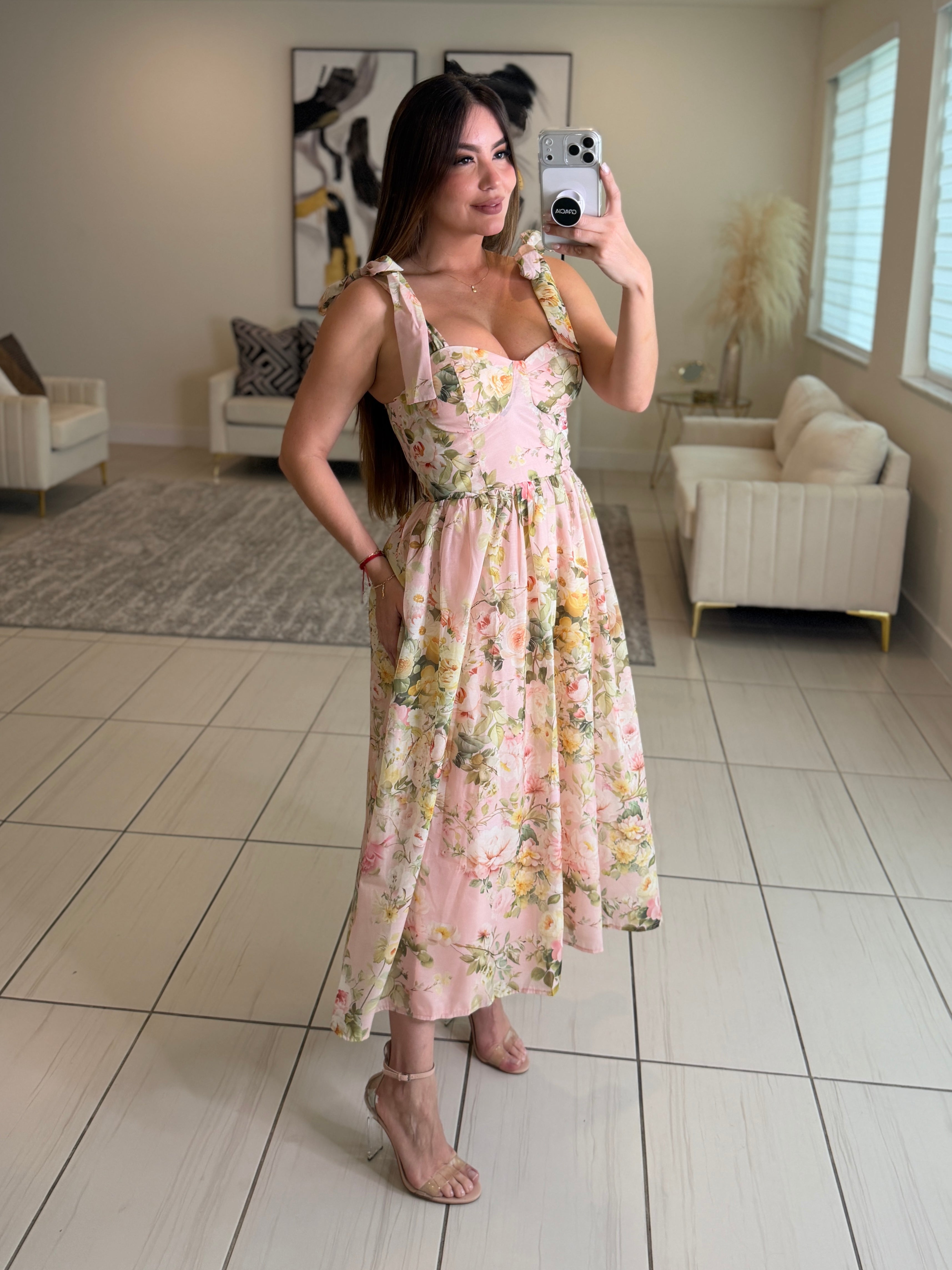 Secret Garden Floral Pink Dress
