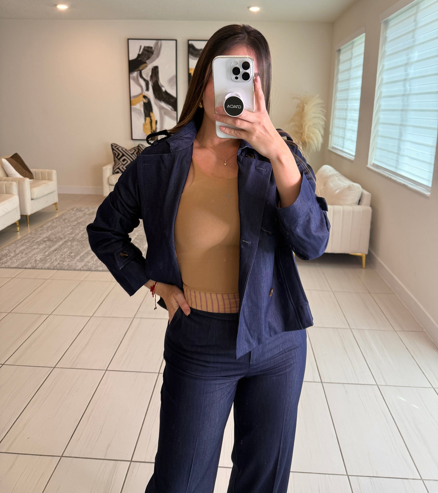 Vanguard Edge Navy Blue Pant Set