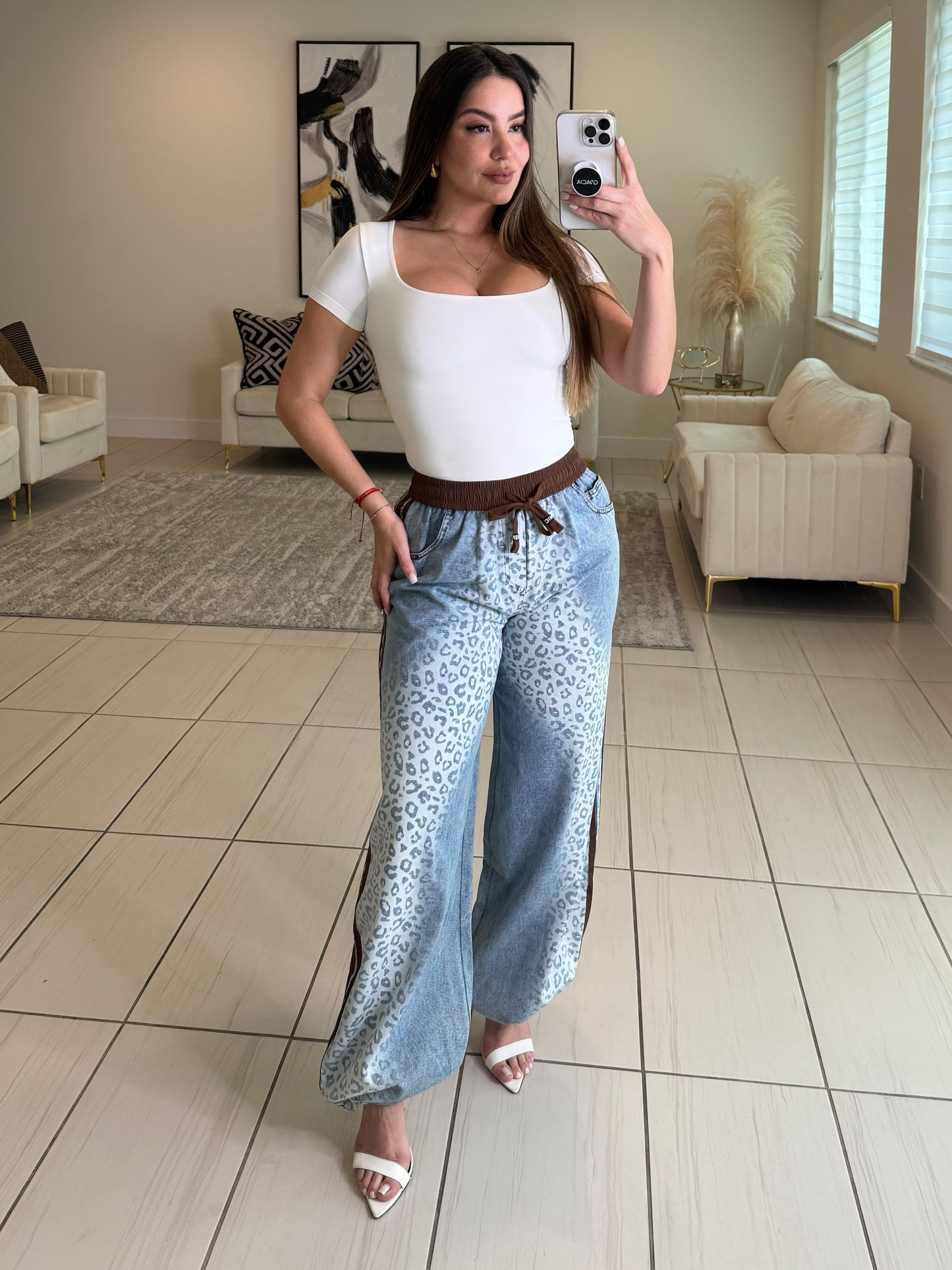 In Demand Brown Stripes Denim Pants