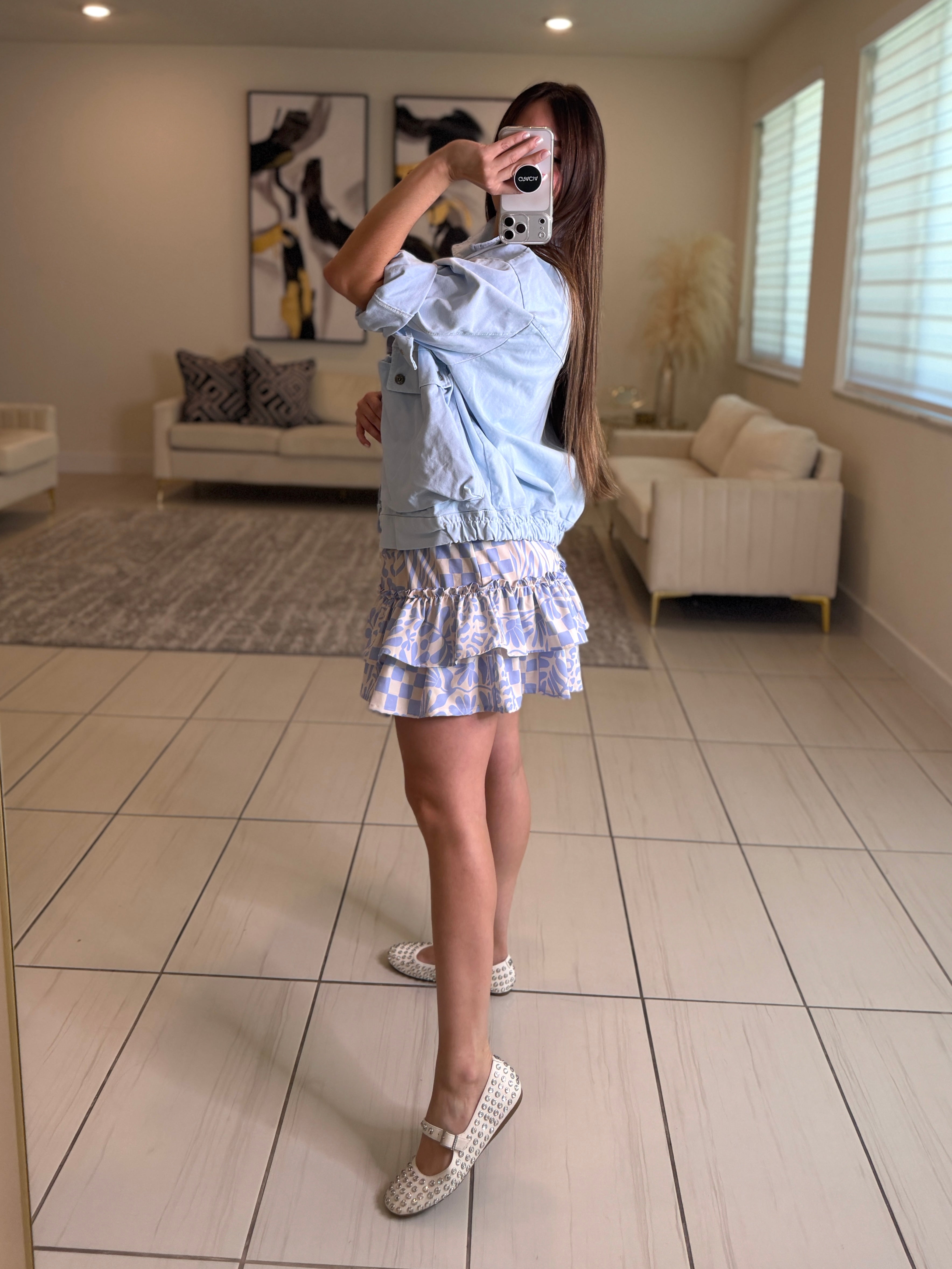 Pretty Bloom Blue Skirt