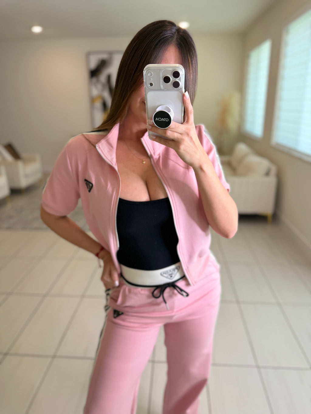 Iconic Structure Pink Pant Set