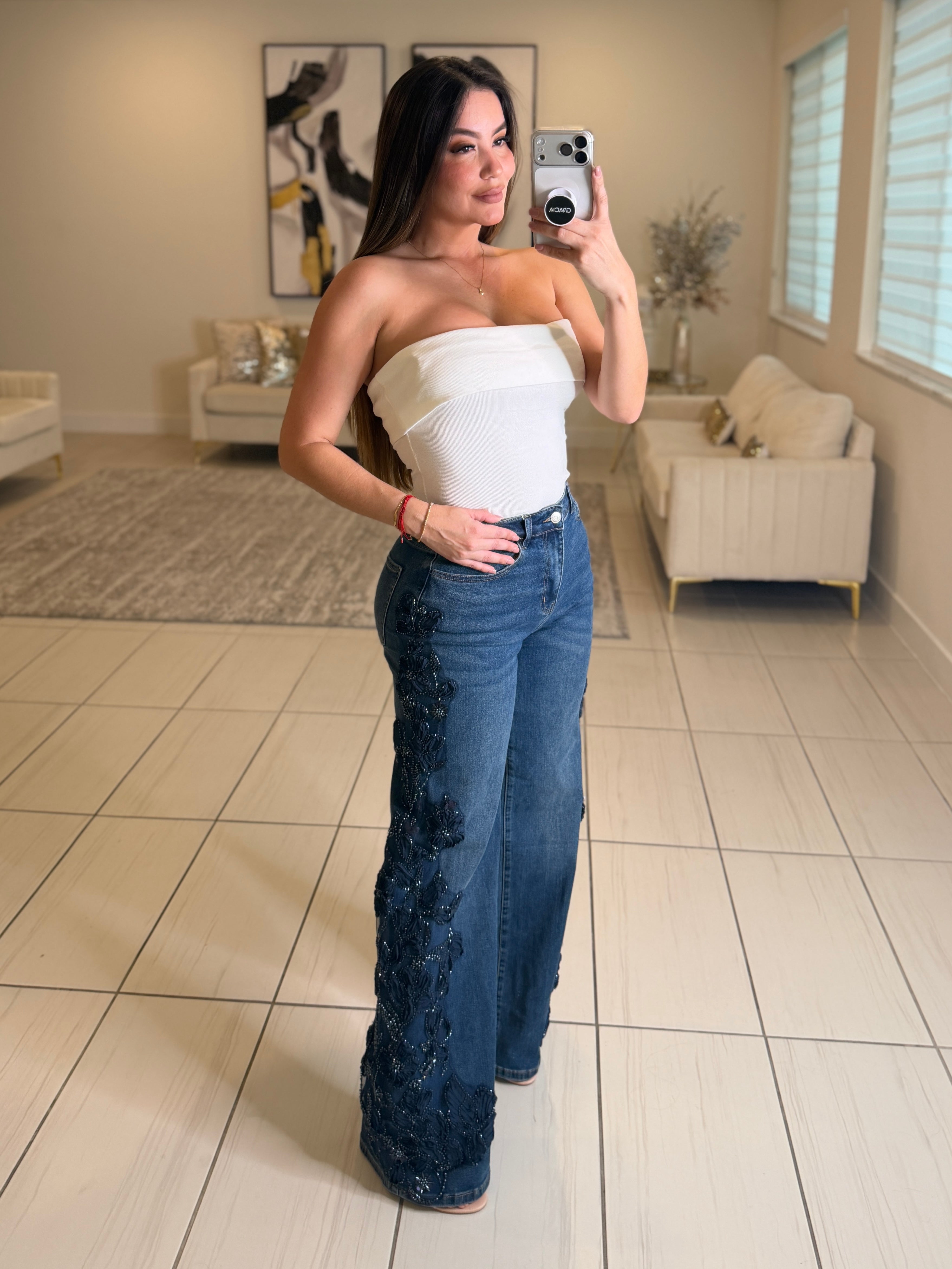 Chic Bandeau Neck White Top
