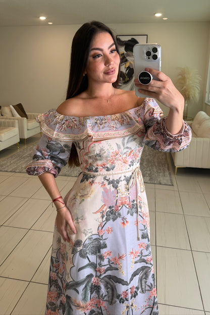 Meet At Sunset Floral Midi Dress